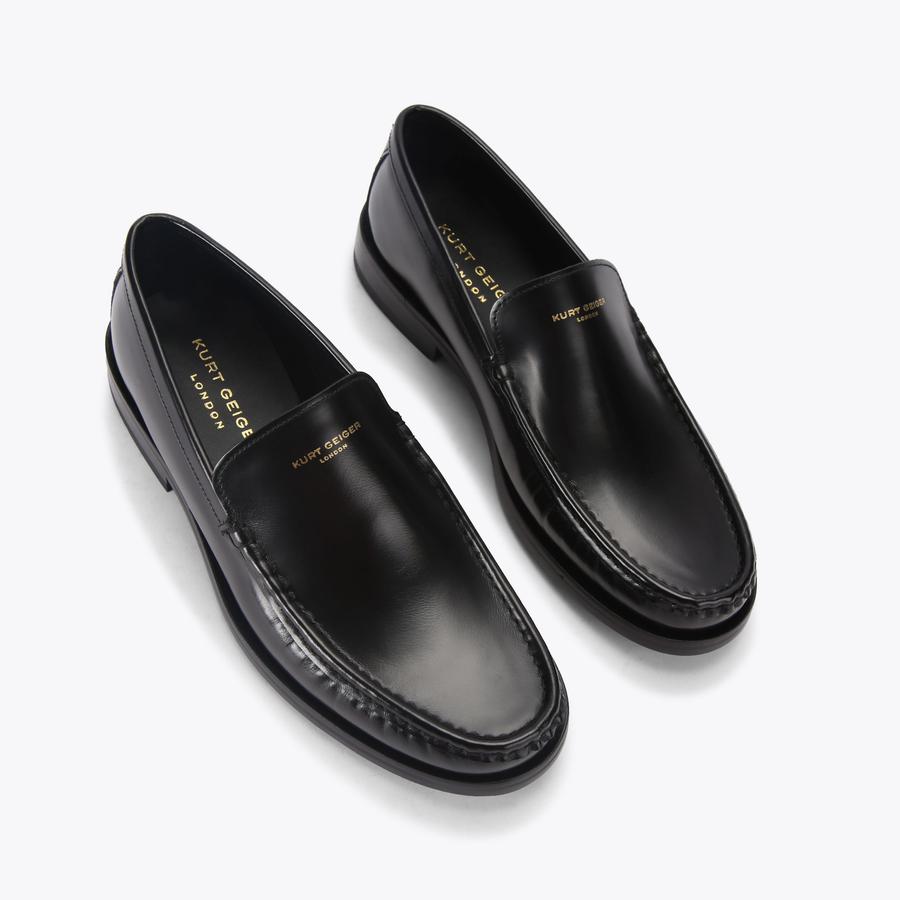DENMAN LOAFER Black Leather Loafer by KURT GEIGER LONDON