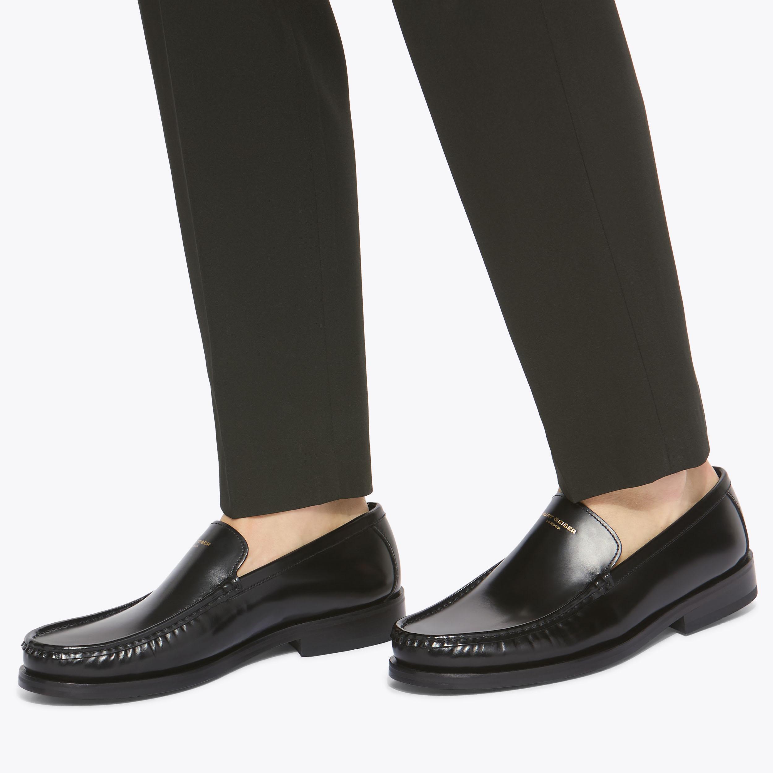 DENMAN LOAFER Black Leather Loafer by KURT GEIGER LONDON
