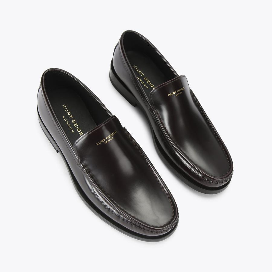 DENMAN LOAFER Wine Leather Formal Loafer by KURT GEIGER LONDON