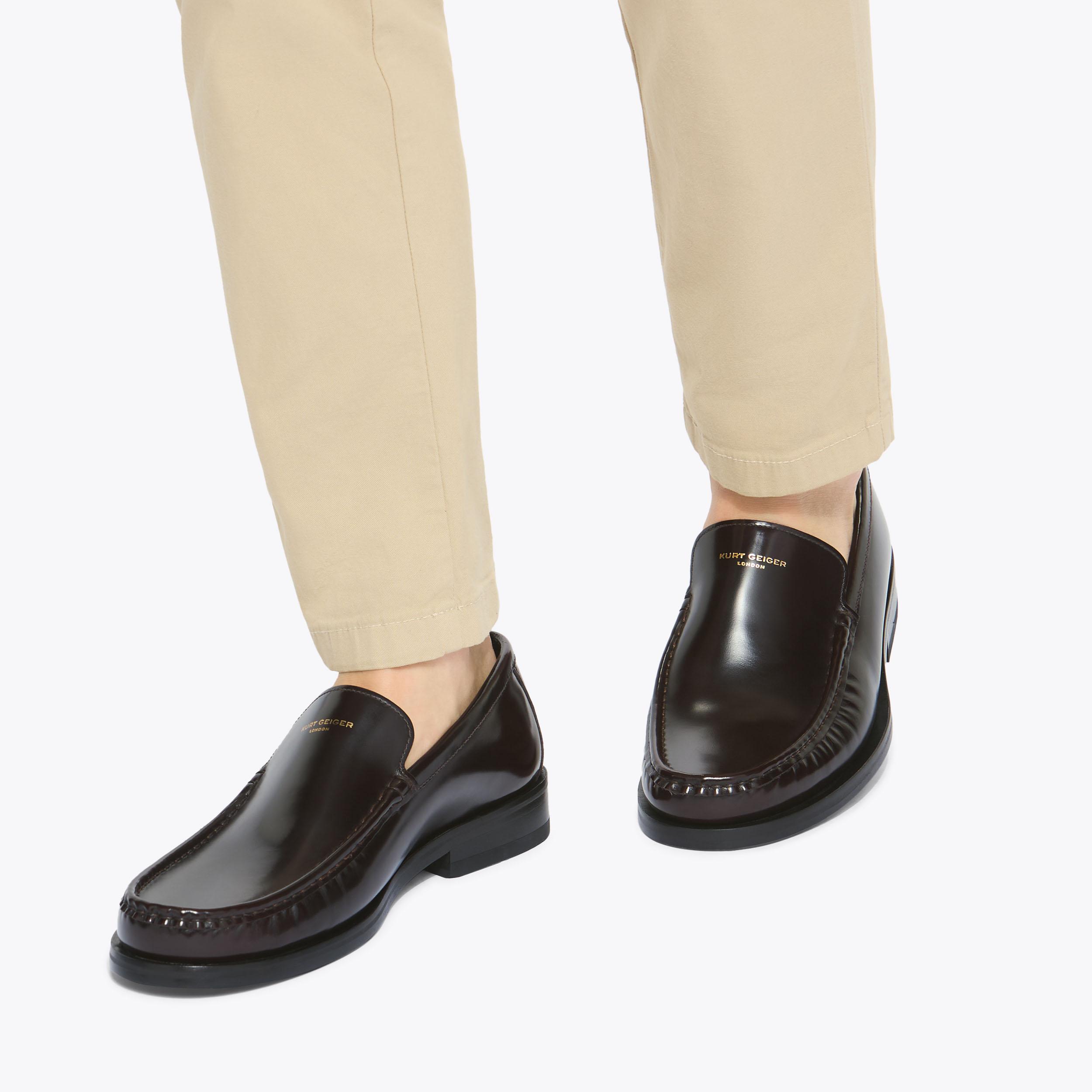 DENMAN LOAFER Wine Leather Formal Loafer by KURT GEIGER LONDON