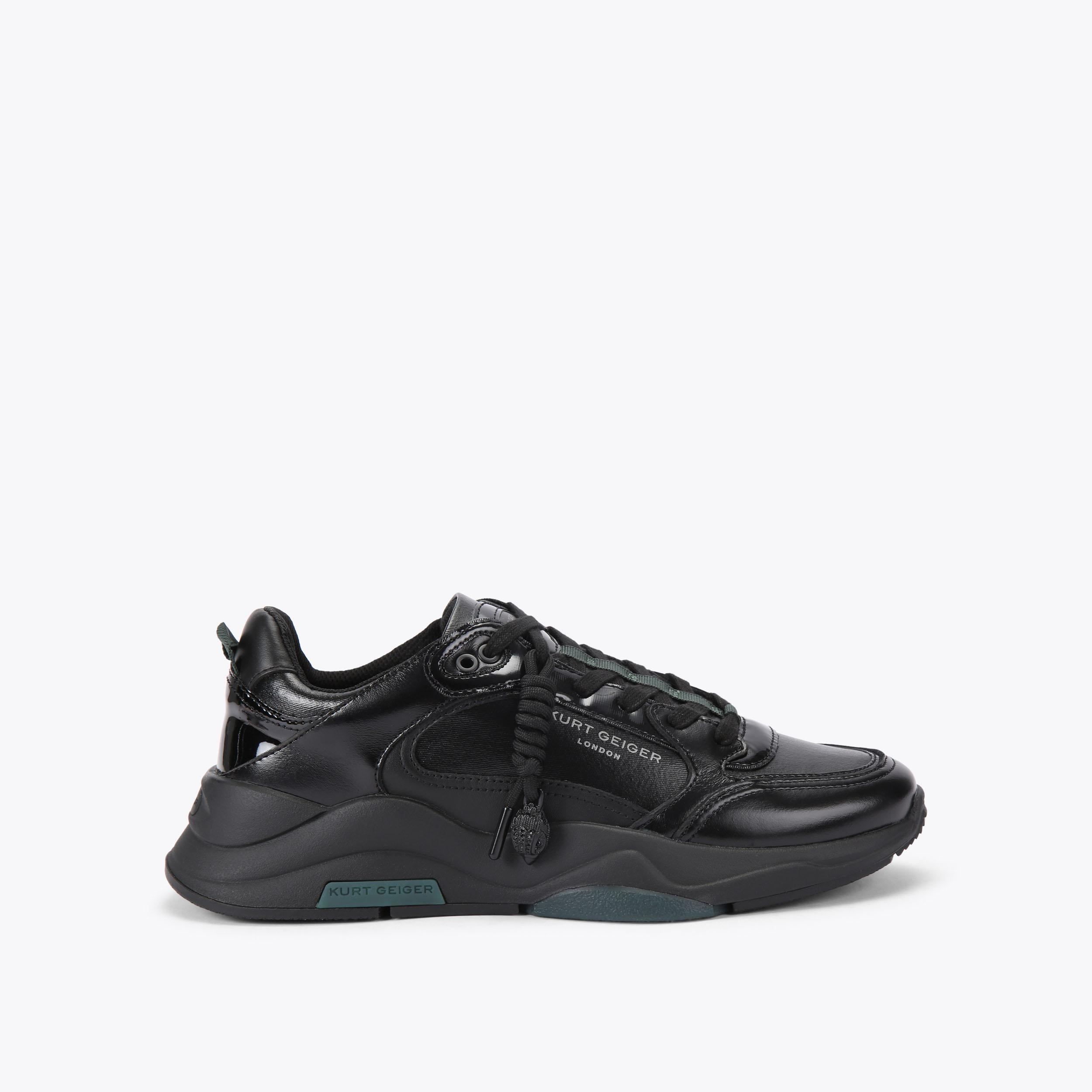スローリー Laney Croc Black Leather Sneakers for Men | Kurt Geiger
