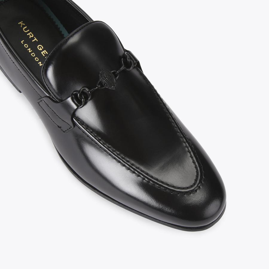 ALTON BRUSH OFF LOAFER Black Leather Slip On Loafer by KURT GEIGER