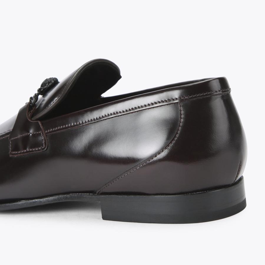 ALTON BRUSH OFF LOAFER Wine Leather Loafer by KURT GEIGER LONDON