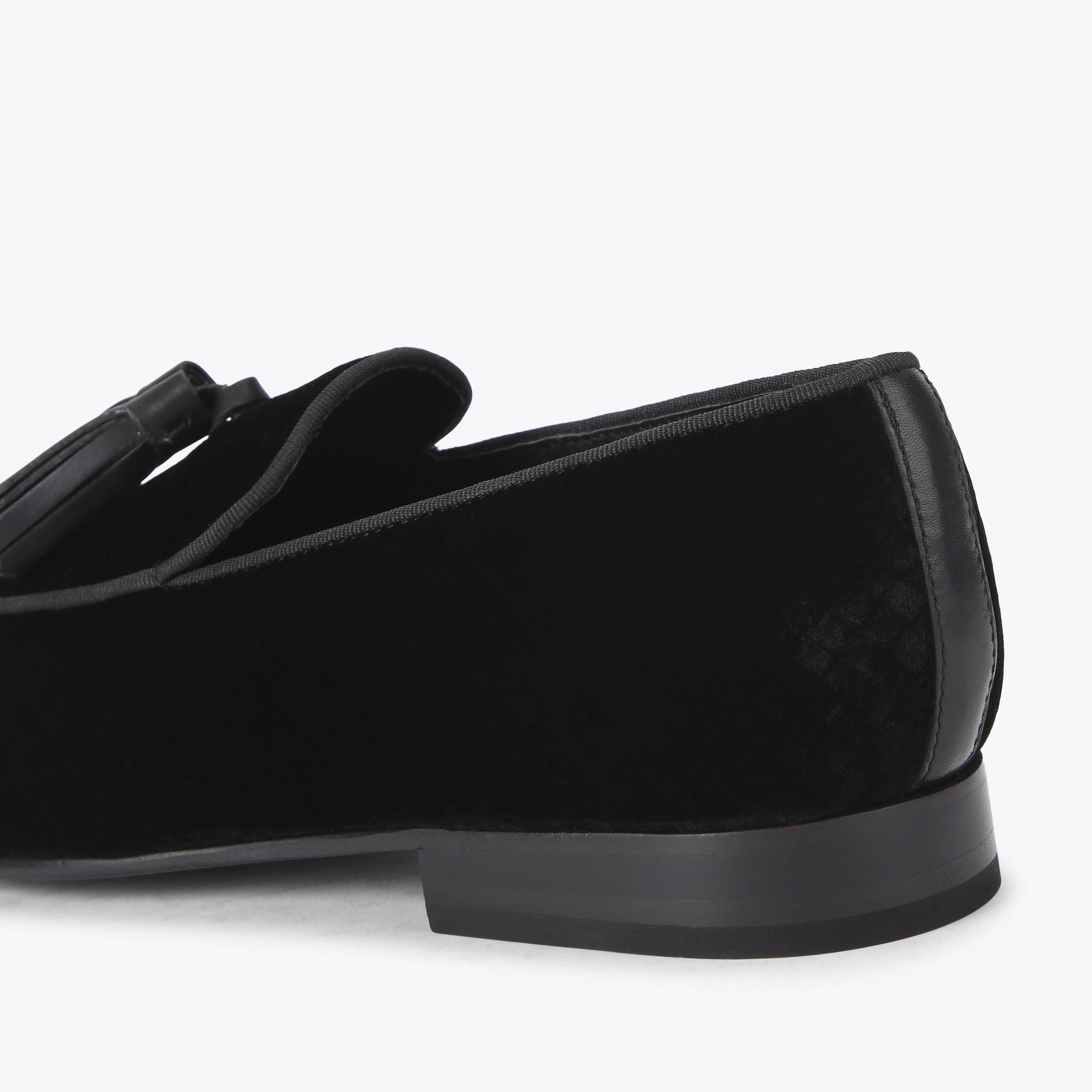BEDFORD TASSEL LOAFER Black Velvet Fabric Loafer by KURT GEIGER LONDON