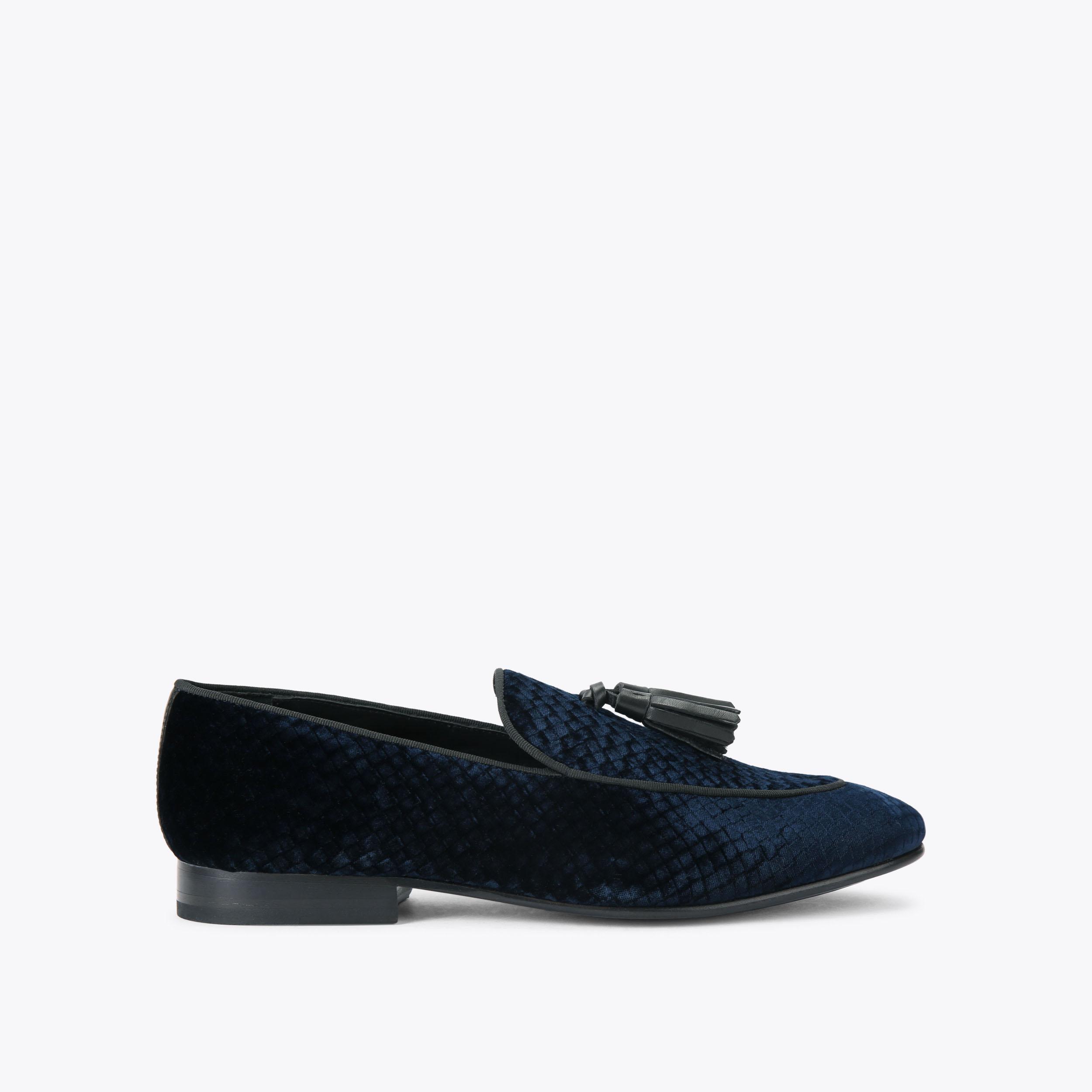 ACE EMBY Navy Velvet Slip On Loafer by KURT GEIGER LONDON display picture 1