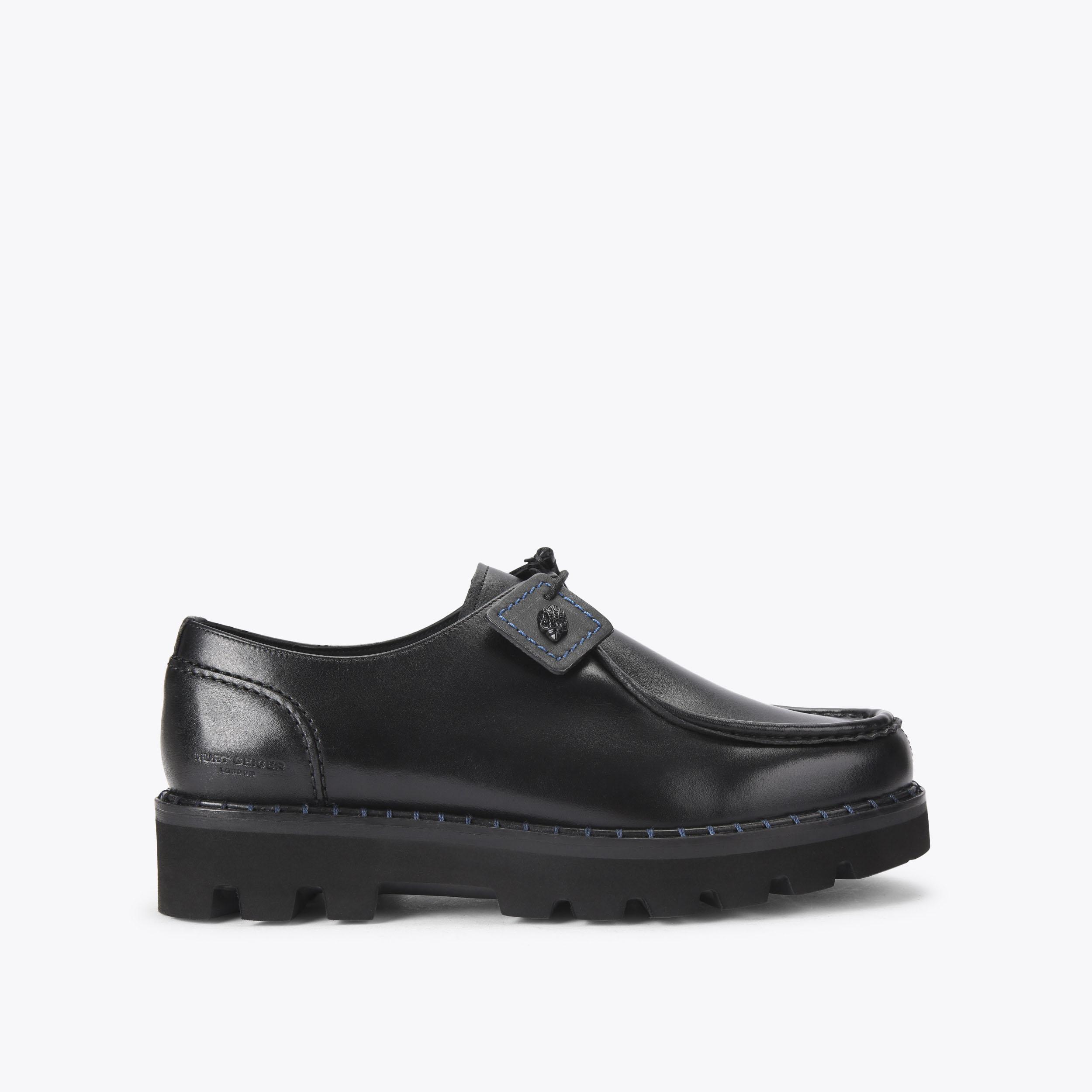 BROMPTON DERBY Black Leather Derby Shoe by KURT GEIGER LONDON
