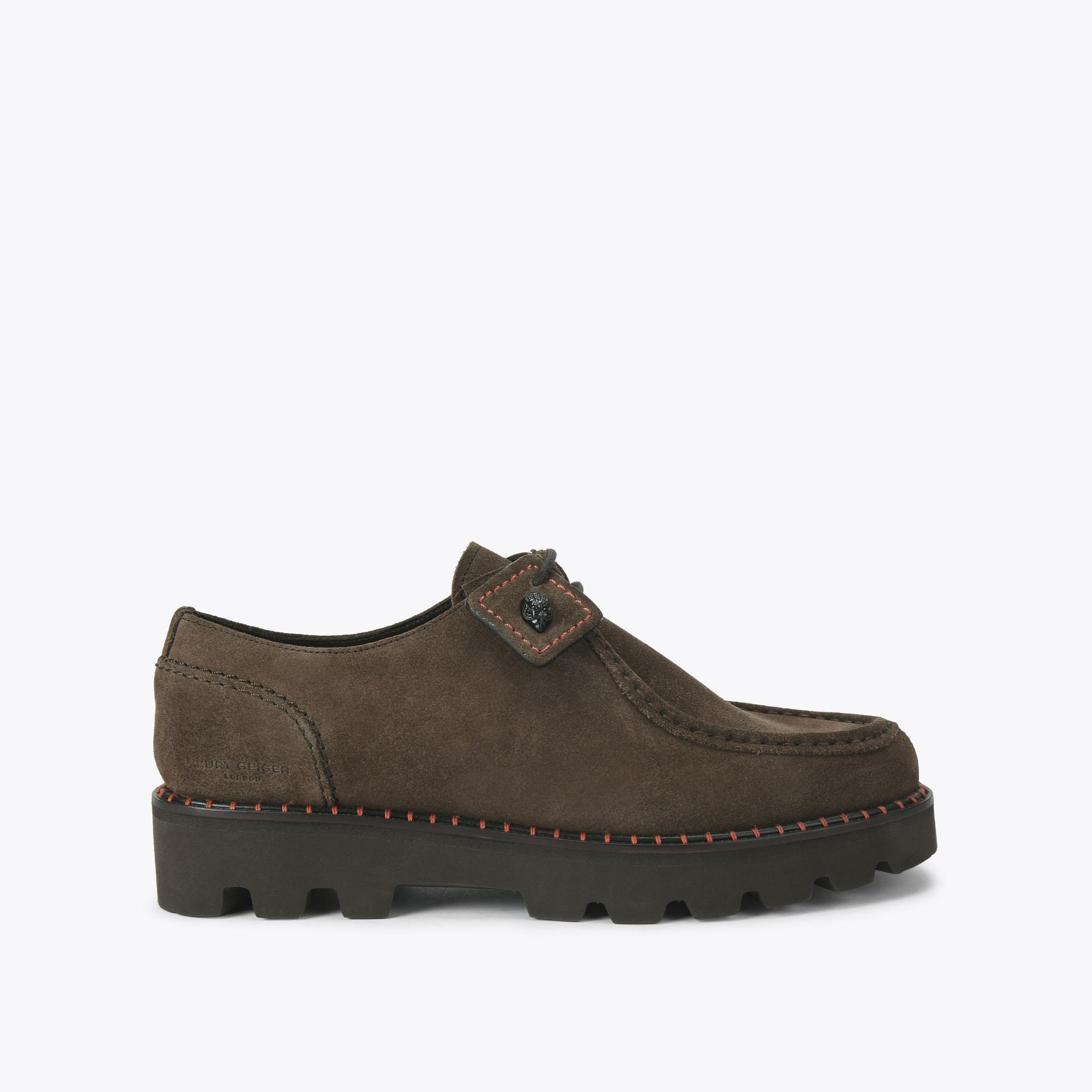 BROMPTON DERBY Brown Suede Lace Up Shoe by KURT GEIGER LONDON