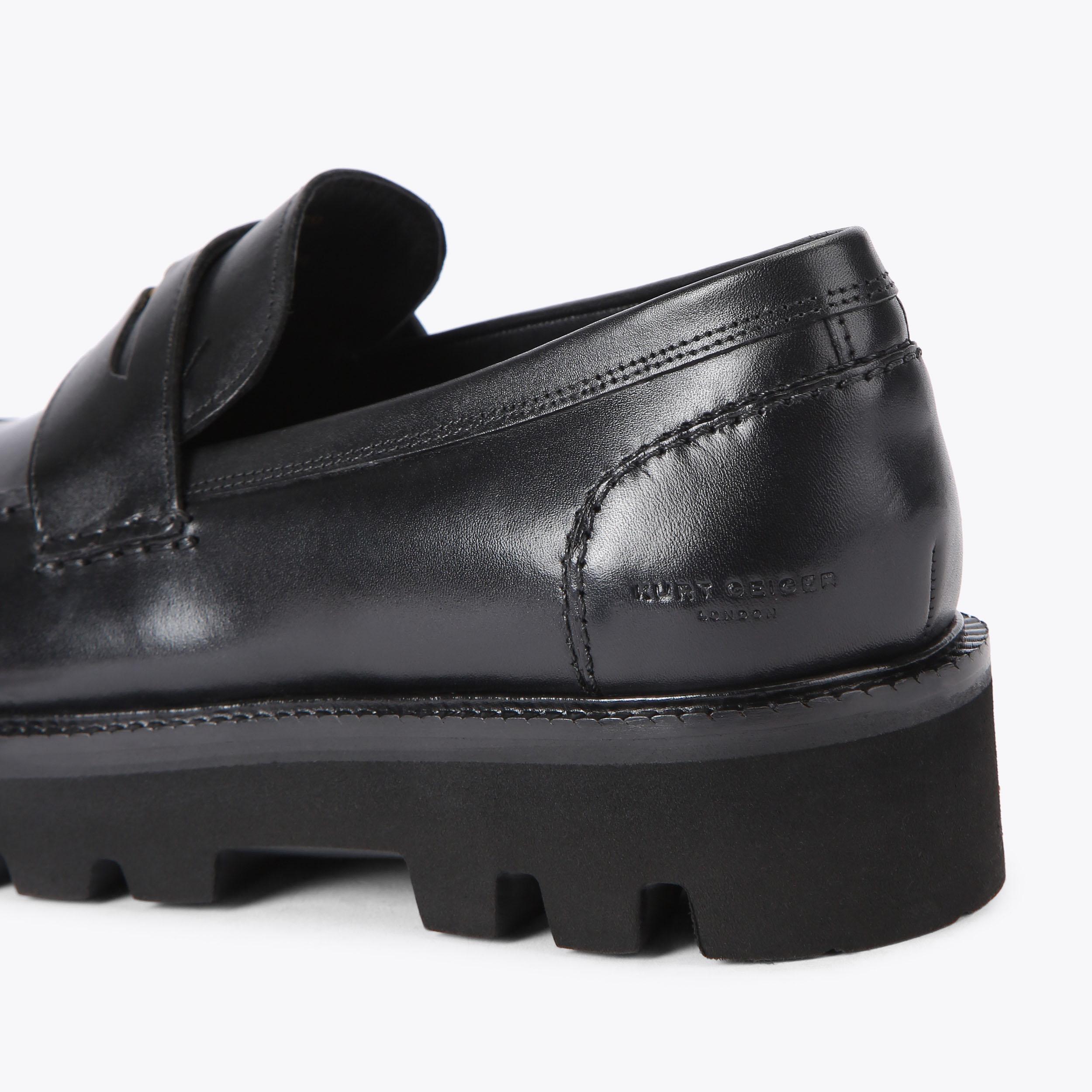 BROMPTON PENNY LOAFER Black Penny Slip On Loafer by KURT GEIGER LONDON