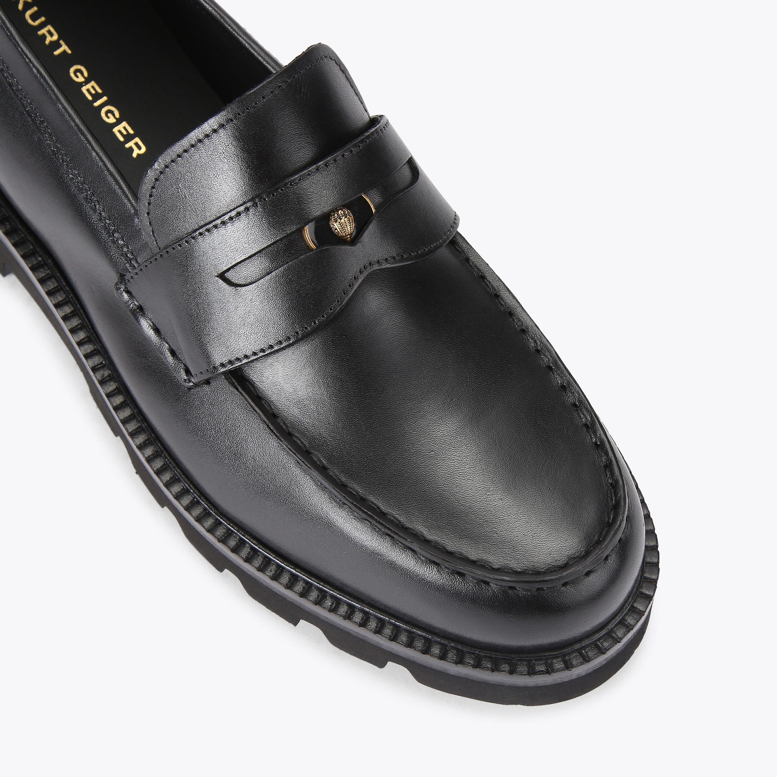 BROMPTON PENNY LOAFER Black Penny Slip On Loafer by KURT GEIGER LONDON