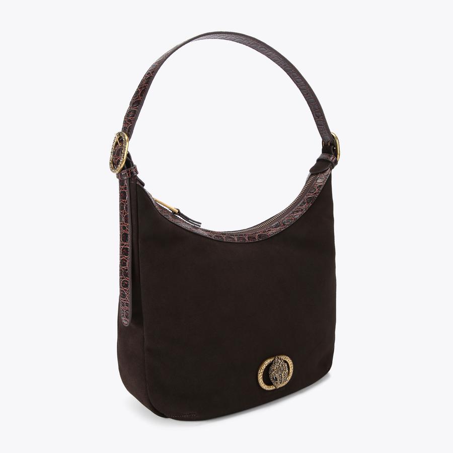 Chelsea Soft Hobo Brown Suede Bag | Kurt Geiger