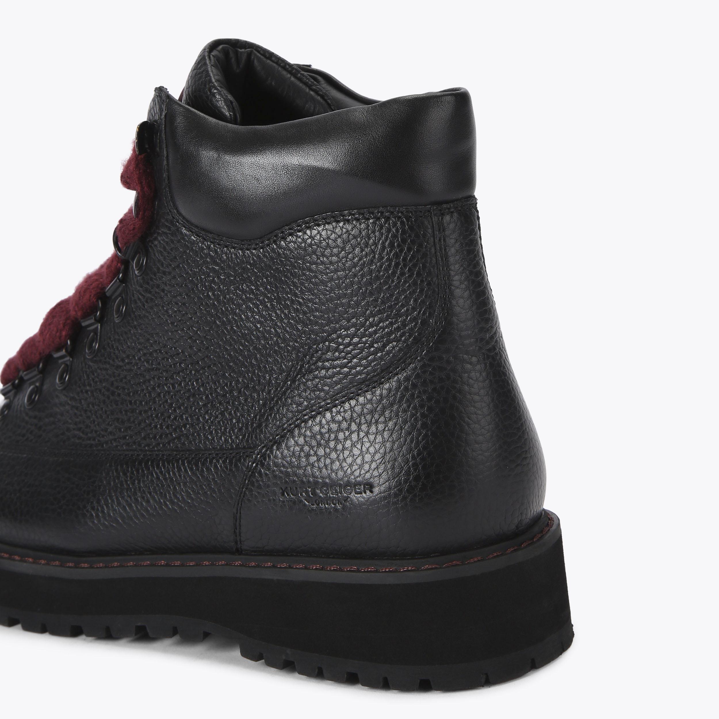 Kurt Geiger London Coniston Black Leather Hiker Boot Men\'s Size 44.5 or US 11.5 Designer Shoes & Accessories For Men & Women | Kurt Geiger main image 2