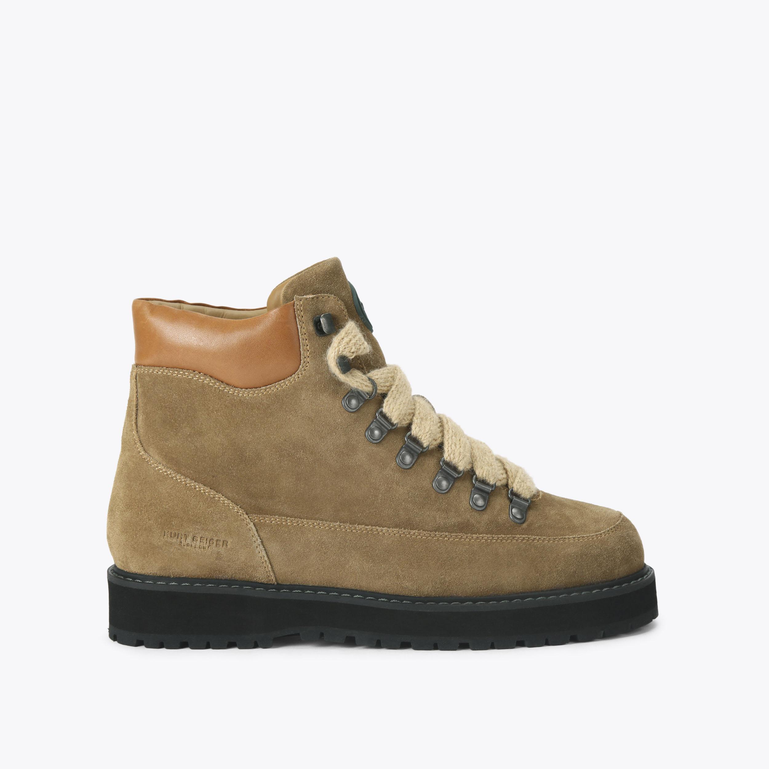 Kurt Geiger‎ Mens Size 10 43.5 Viper Sand Tan Hiker Combat Leather Suede Boots CHILTERN HIKER HIGH Brown Suede Lace Up Boot by KURT GEIGER  main image 3