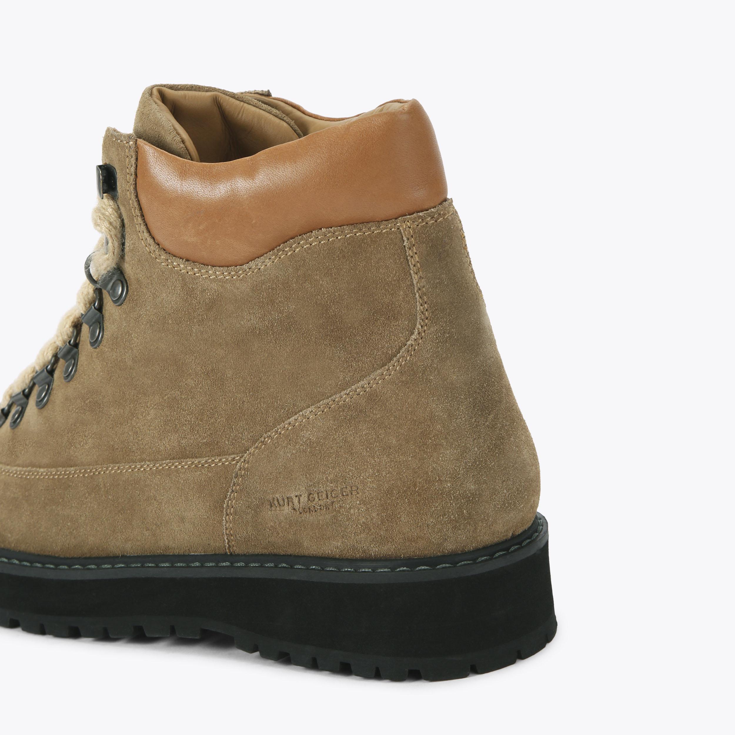 Kurt Geiger London Hiker Lace Up Leather Boots KENSINGTON HIKER Beige Suede Hiking Boot by KURT GEIGER LONDON main image 4