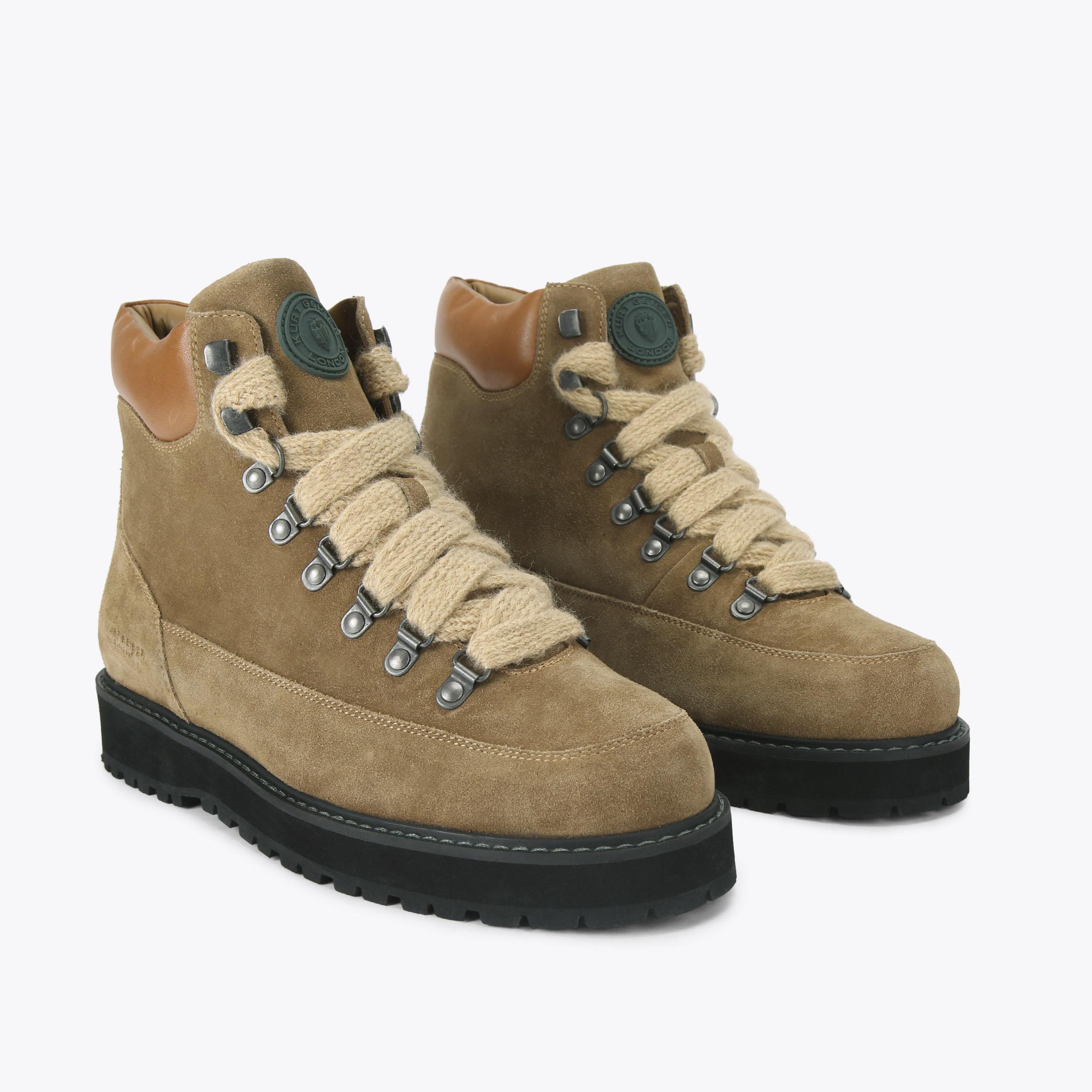 Kurt Geiger‎ Mens Size 10 43.5 Viper Sand Tan Hiker Combat Leather Suede Boots CHILTERN HIKER HIGH Brown Suede Lace Up Boot by KURT GEIGER  main image 2