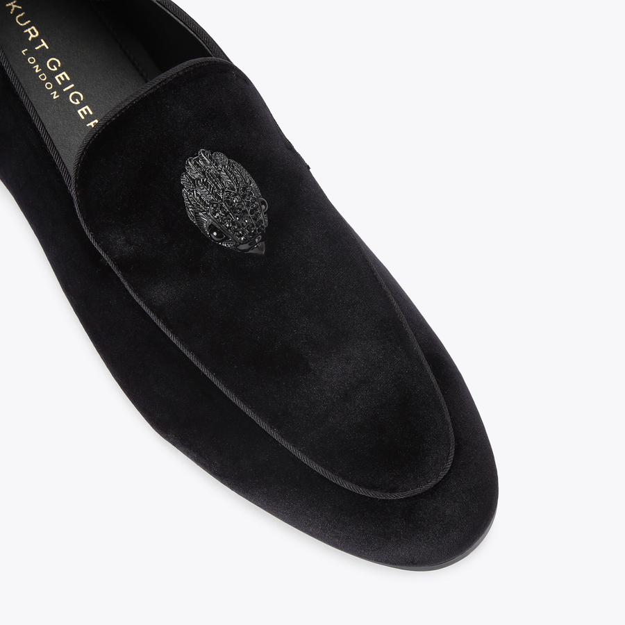 HUGH 2 LOAFER Black Velvet Slip On Loafer by KURT GEIGER LONDON display picture 1