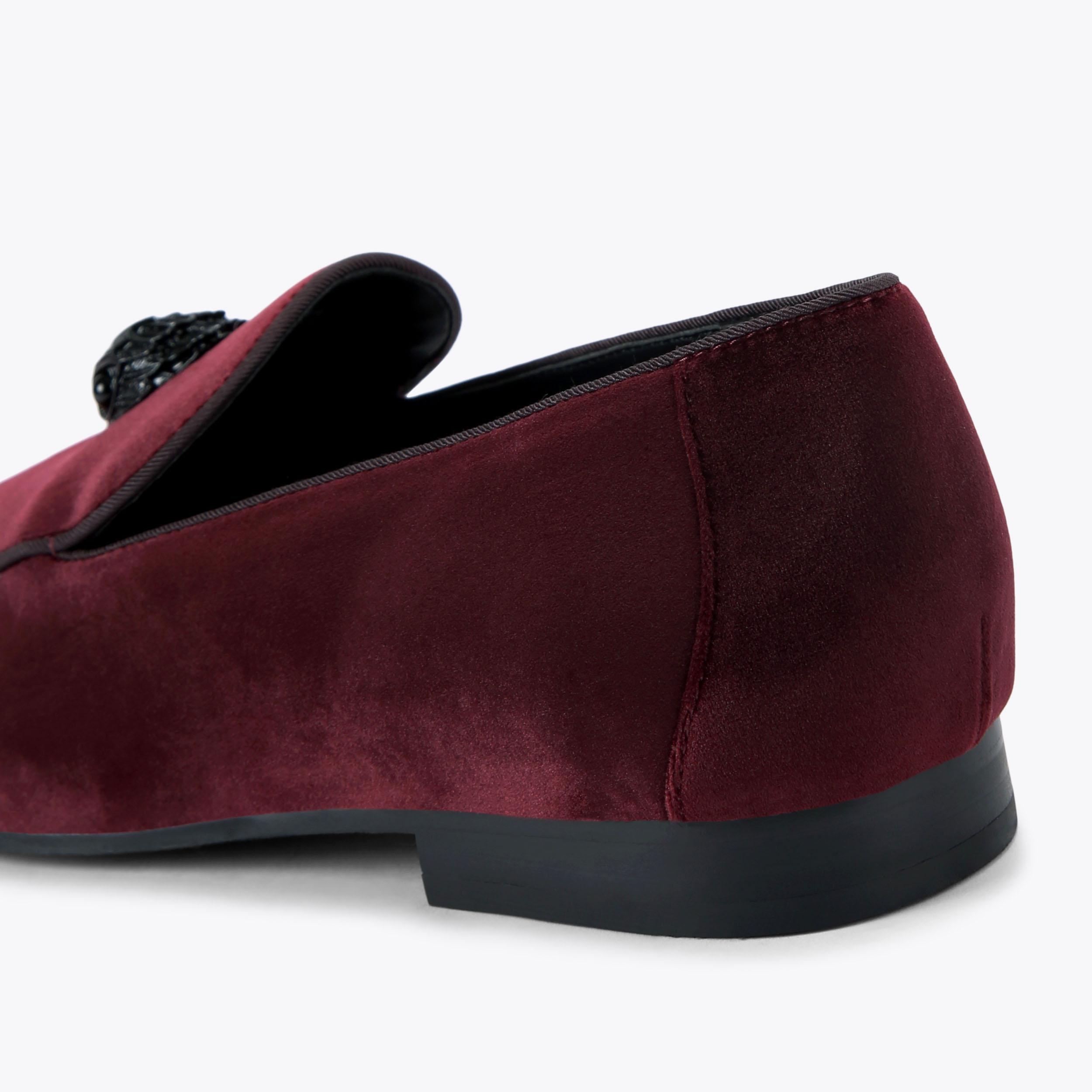 HUGH 2 LOAFER Wine Velvet Slip On Loafer by KURT GEIGER LONDON display picture 1