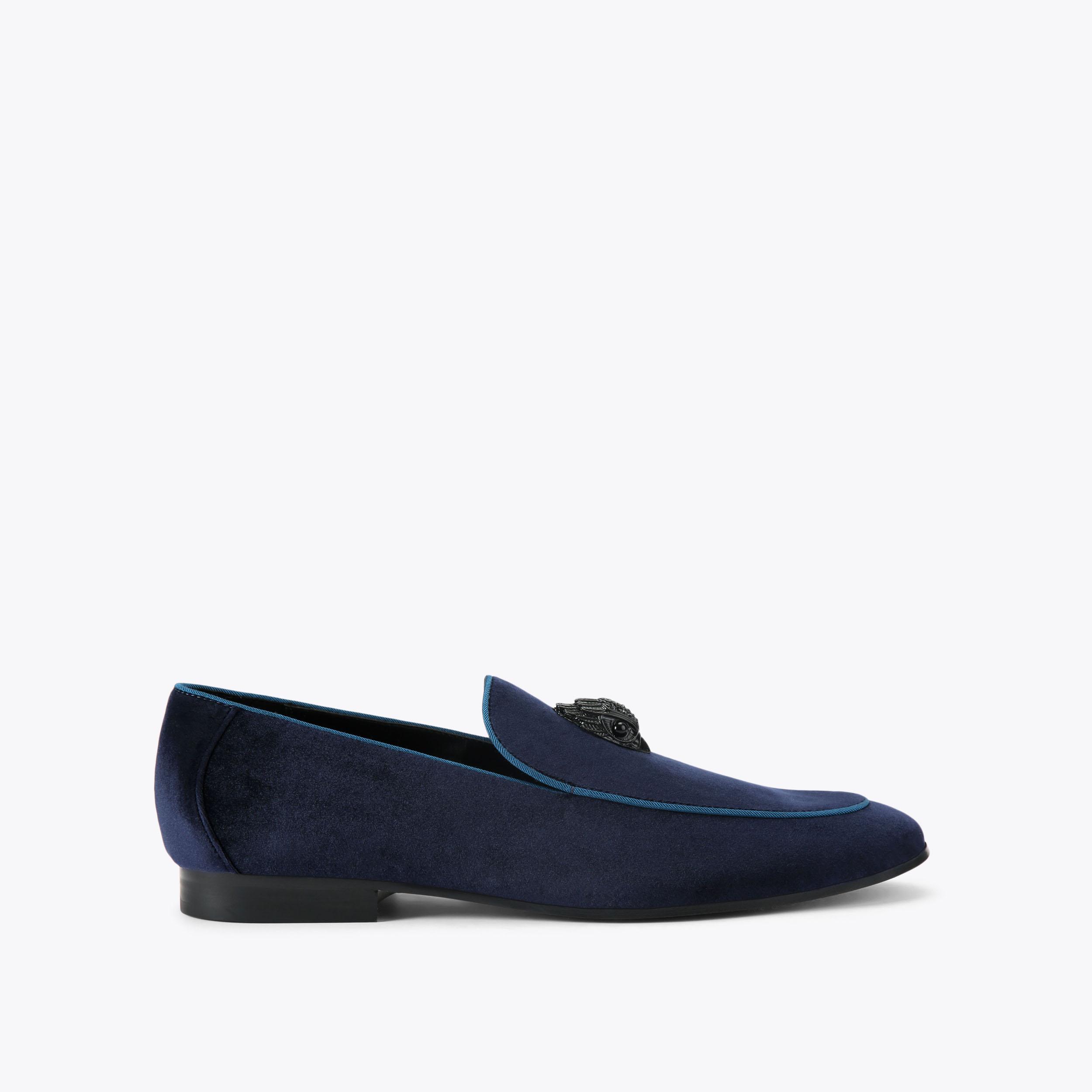 HUGH 2 LOAFER Navy Velvet Loafer by KURT GEIGER LONDON