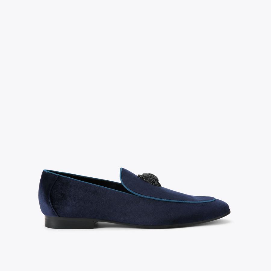 HUGH 2 LOAFER Navy Velvet Loafer by KURT GEIGER LONDON