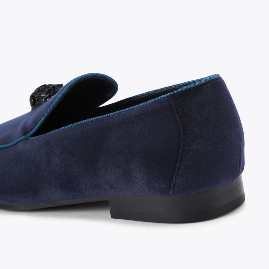 dark blue dress h&m Velvet Loafer/Slipper Shoe Plain Navy Blue main image 0
