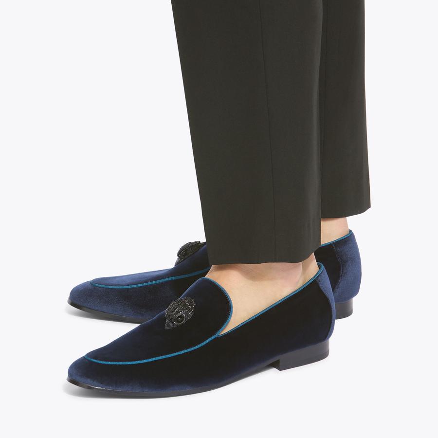 HUGH 2 LOAFER Navy Velvet Loafer by KURT GEIGER LONDON