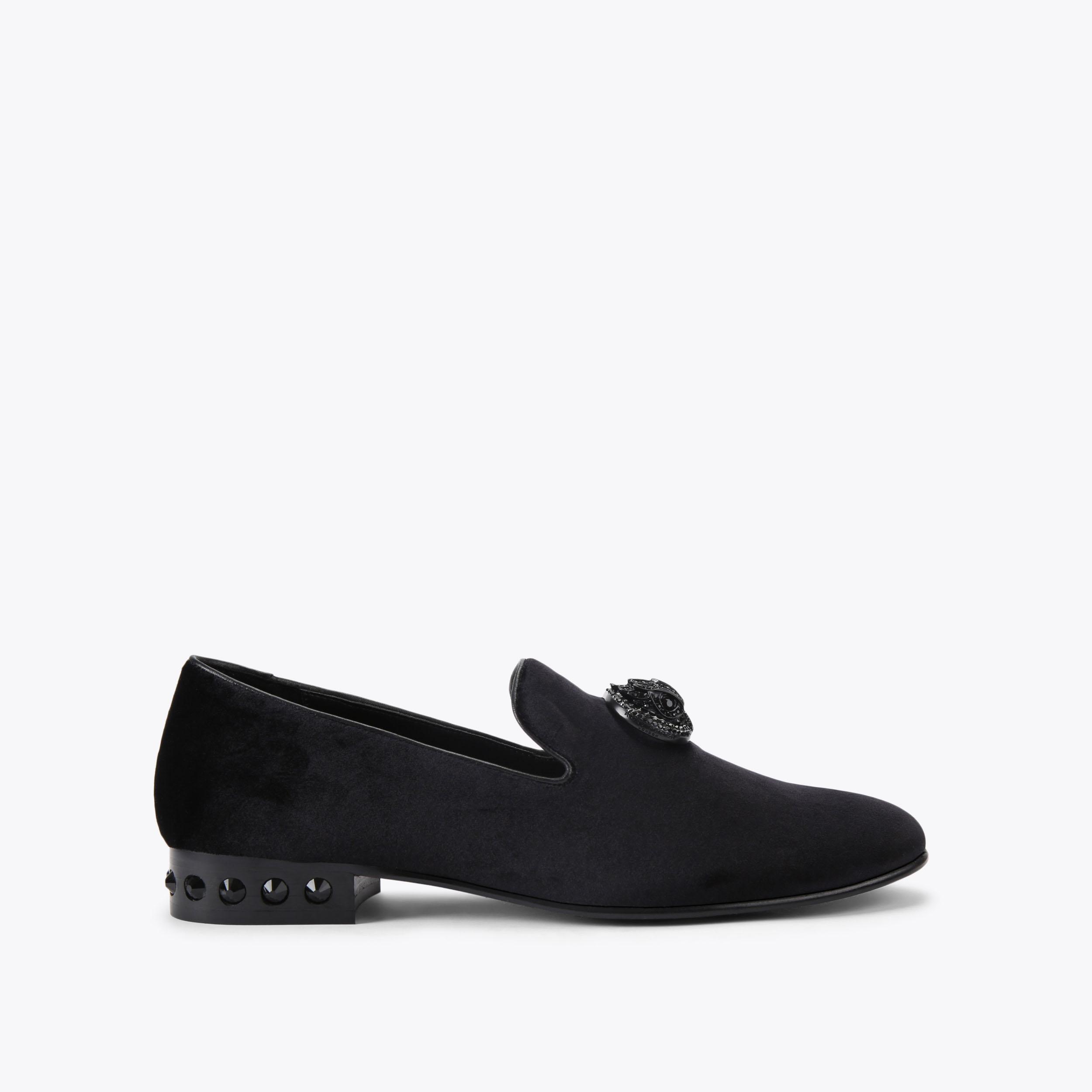 ACE CHELSEA Slip On Black Satin Loafer by KURT GEIGER LONDON