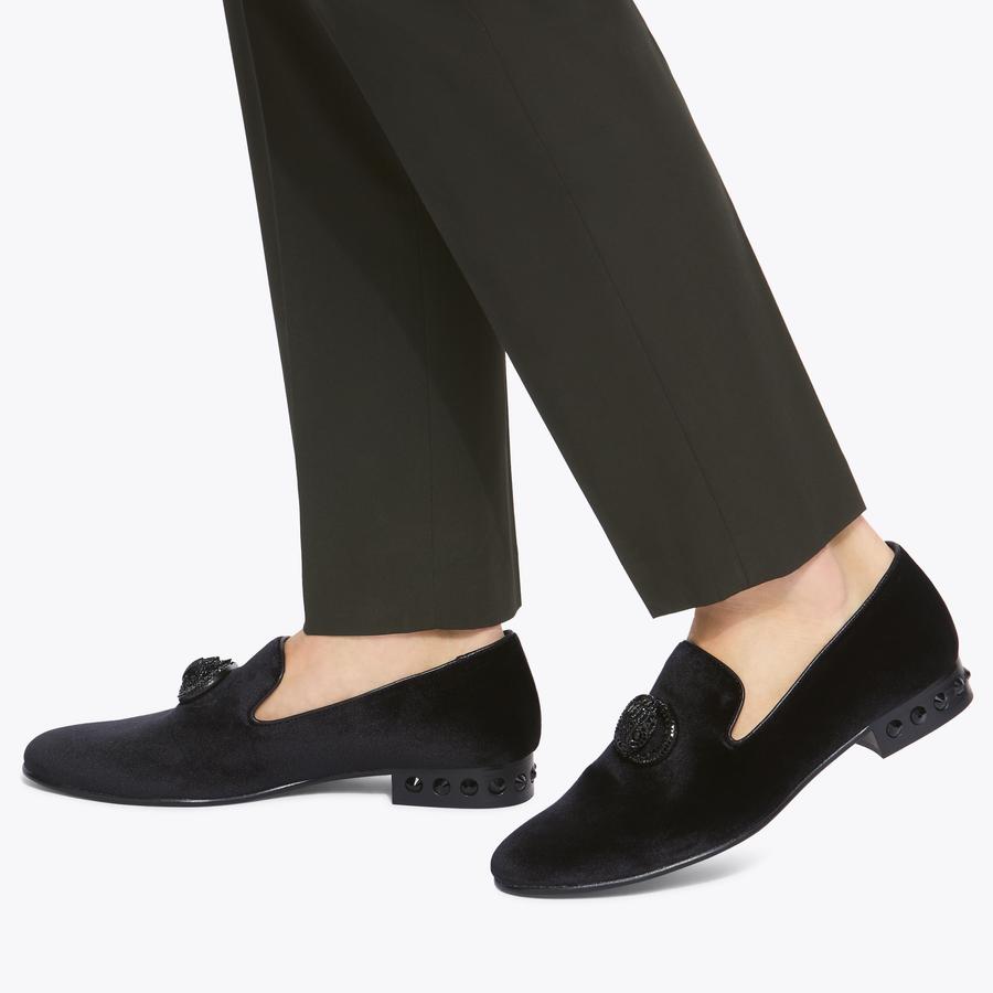 ACE CHELSEA Slip On Black Satin Loafer by KURT GEIGER LONDON