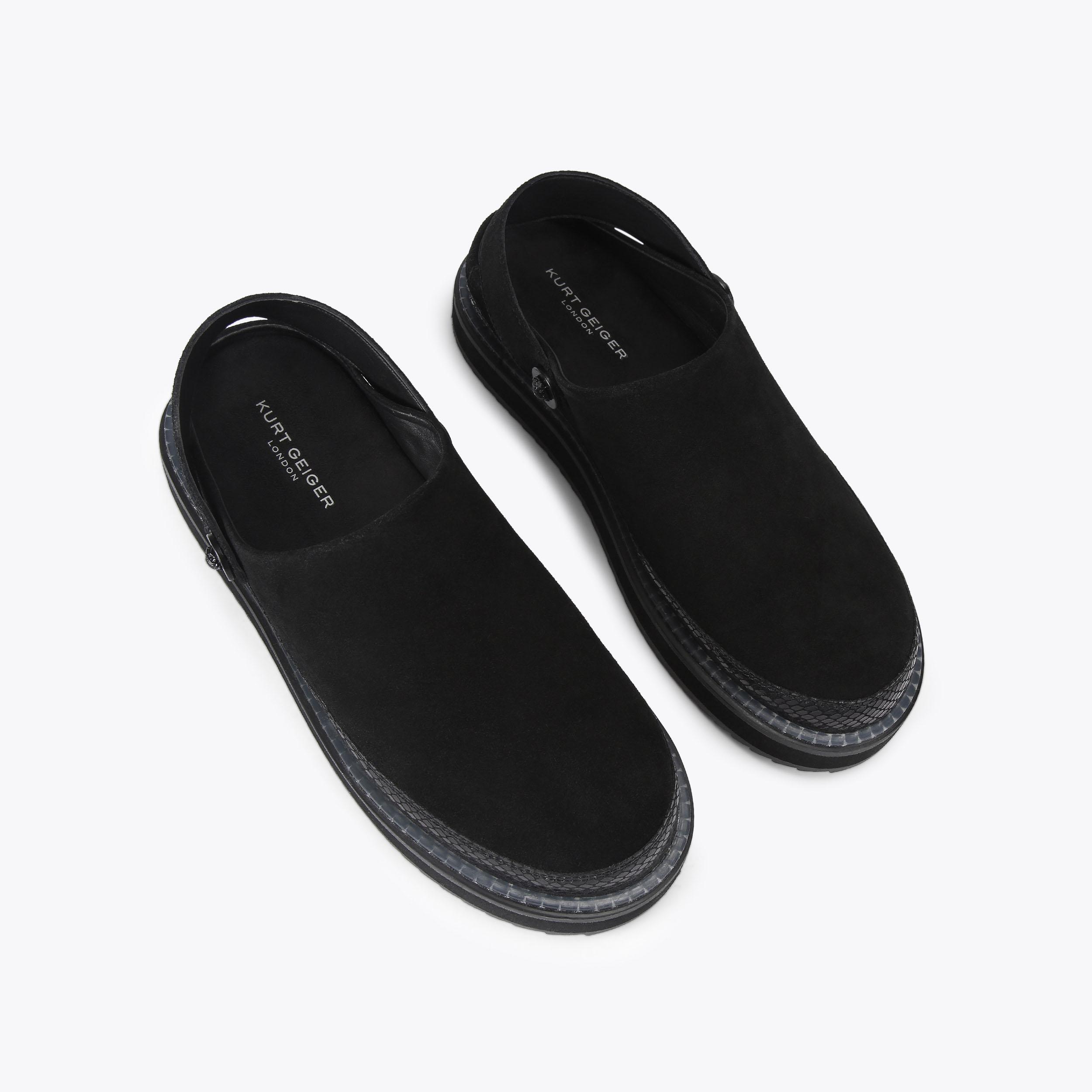 WOODFORD MULE Dark Brown Suede Mule Flats by Kurt Geiger London