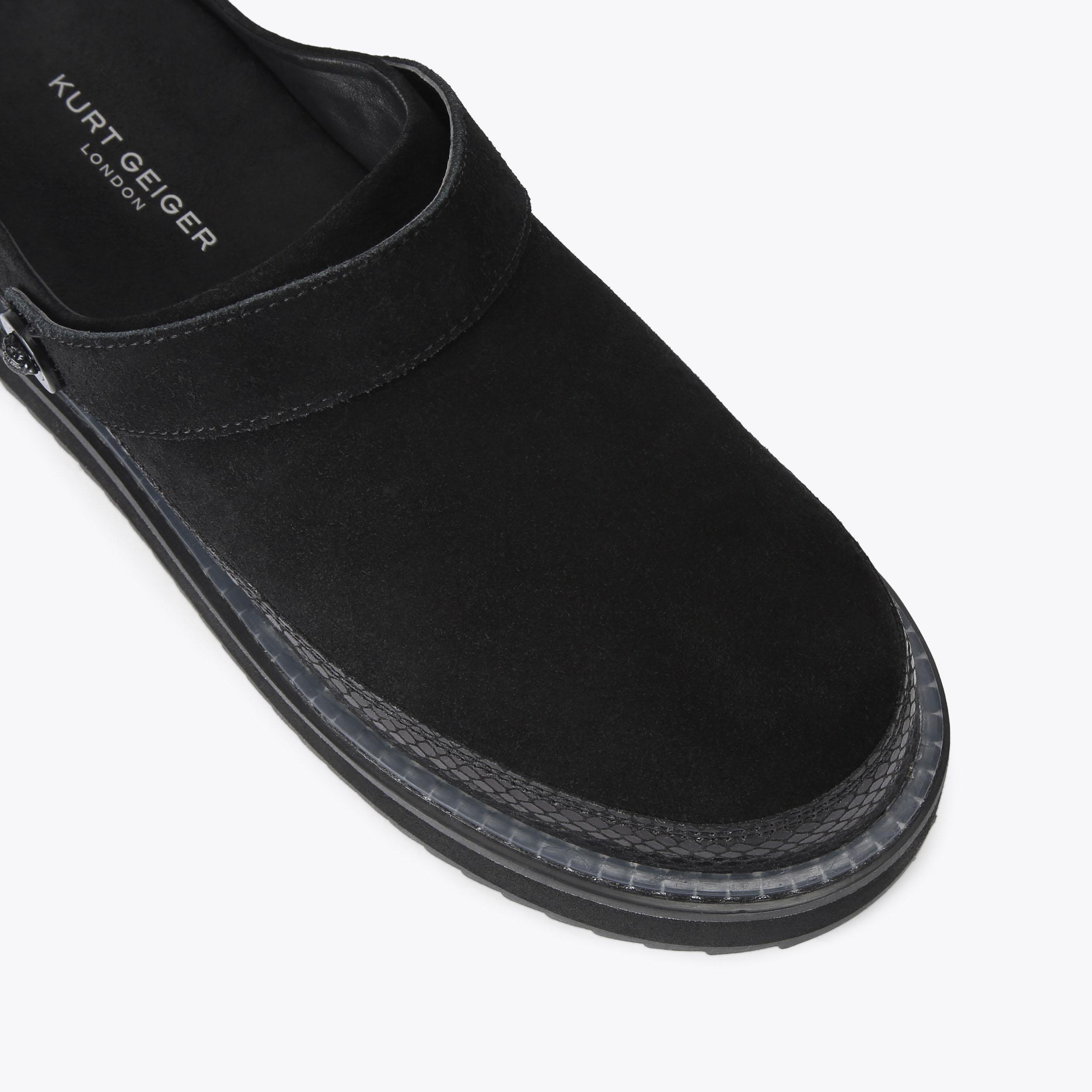 WOODFORD MULE Dark Brown Suede Mule Flats by Kurt Geiger London