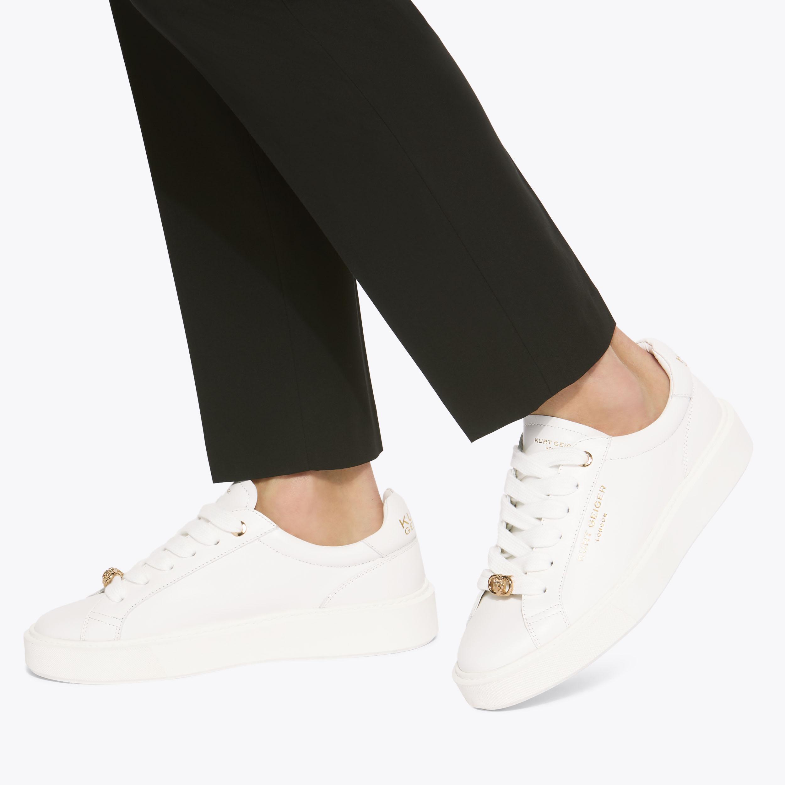 ALBION SNEAKER White Leather Lace Up Sneaker by KURT GEIGER LONDON