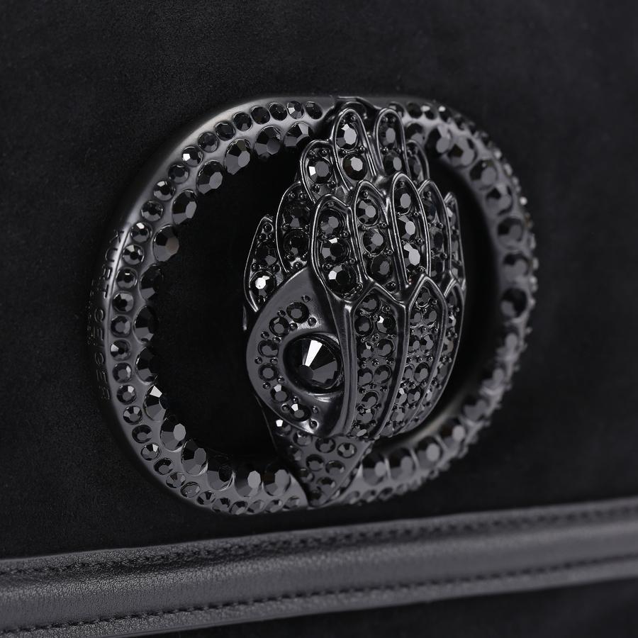 Chelsea Black Suede Shoulder Bag | Kurt Geiger