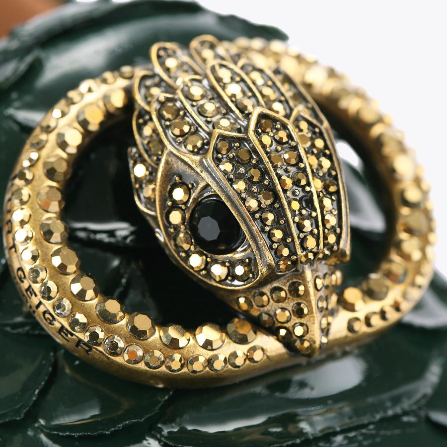 CHELSEA MOCCASIN Dark Green Leather Moccasin Loafer by KURT GEIGER