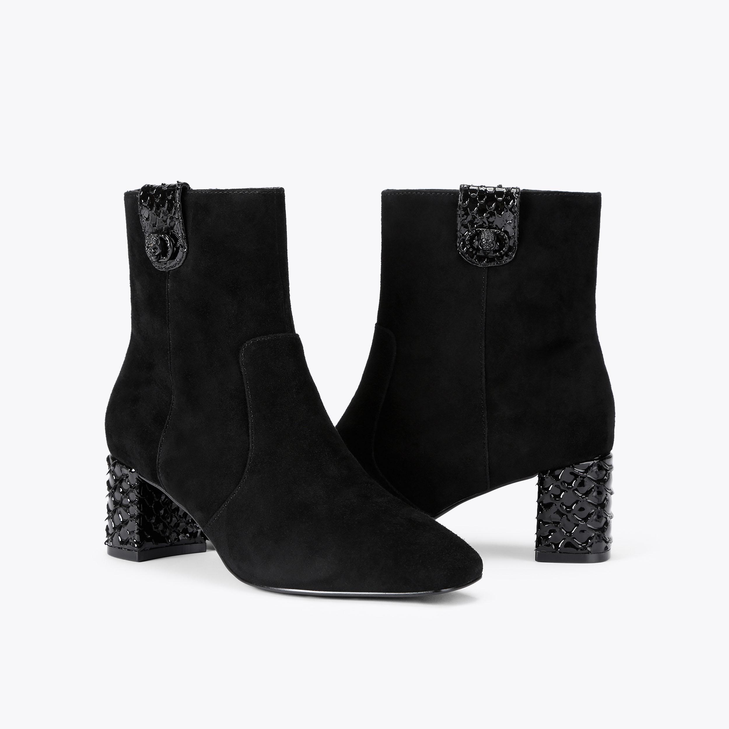 Chelsea Trim Ankle Boot Black Suede | Kurt Geiger display picture 2