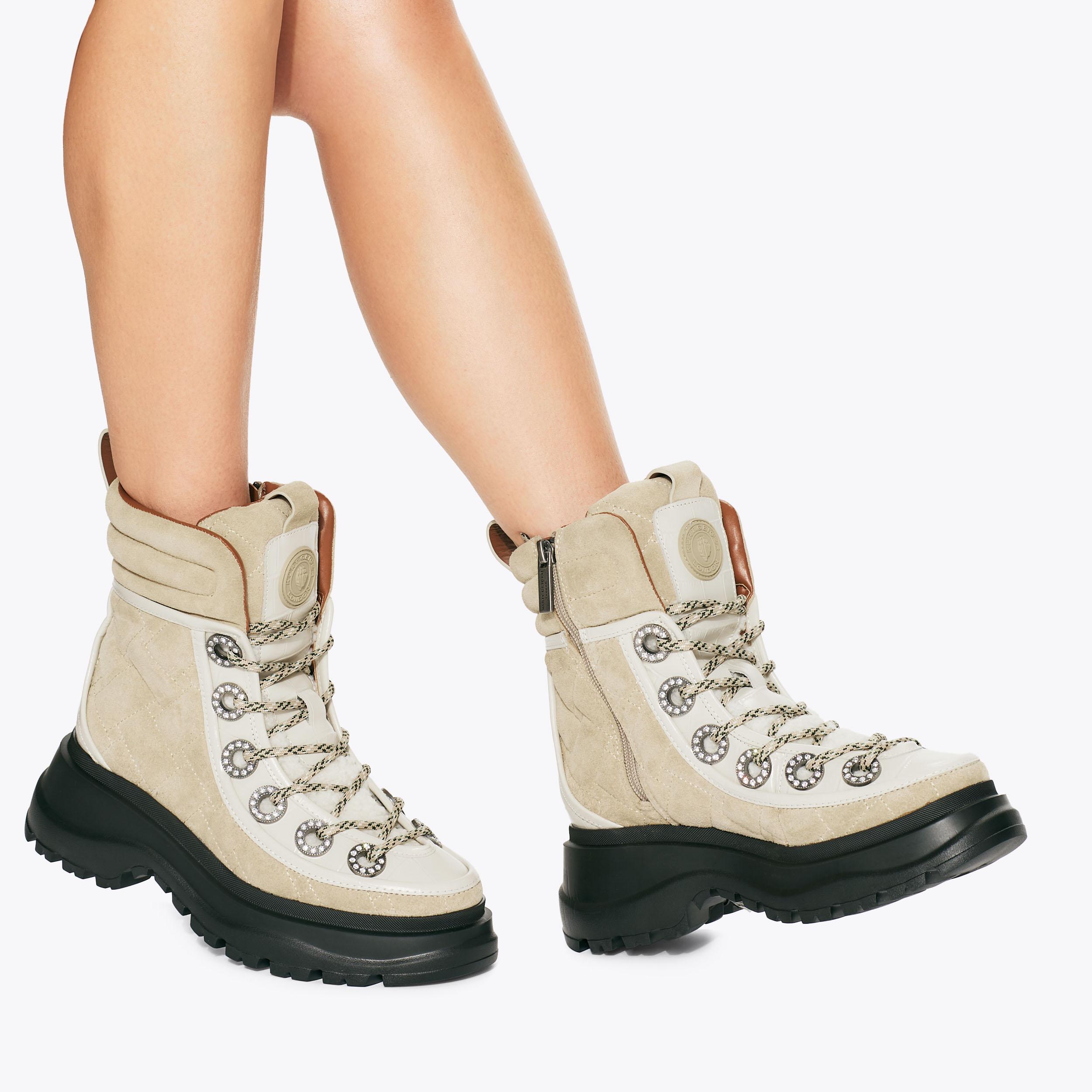KENSINGTON HIKER Beige Suede Hiking Boot by KURT GEIGER LONDON