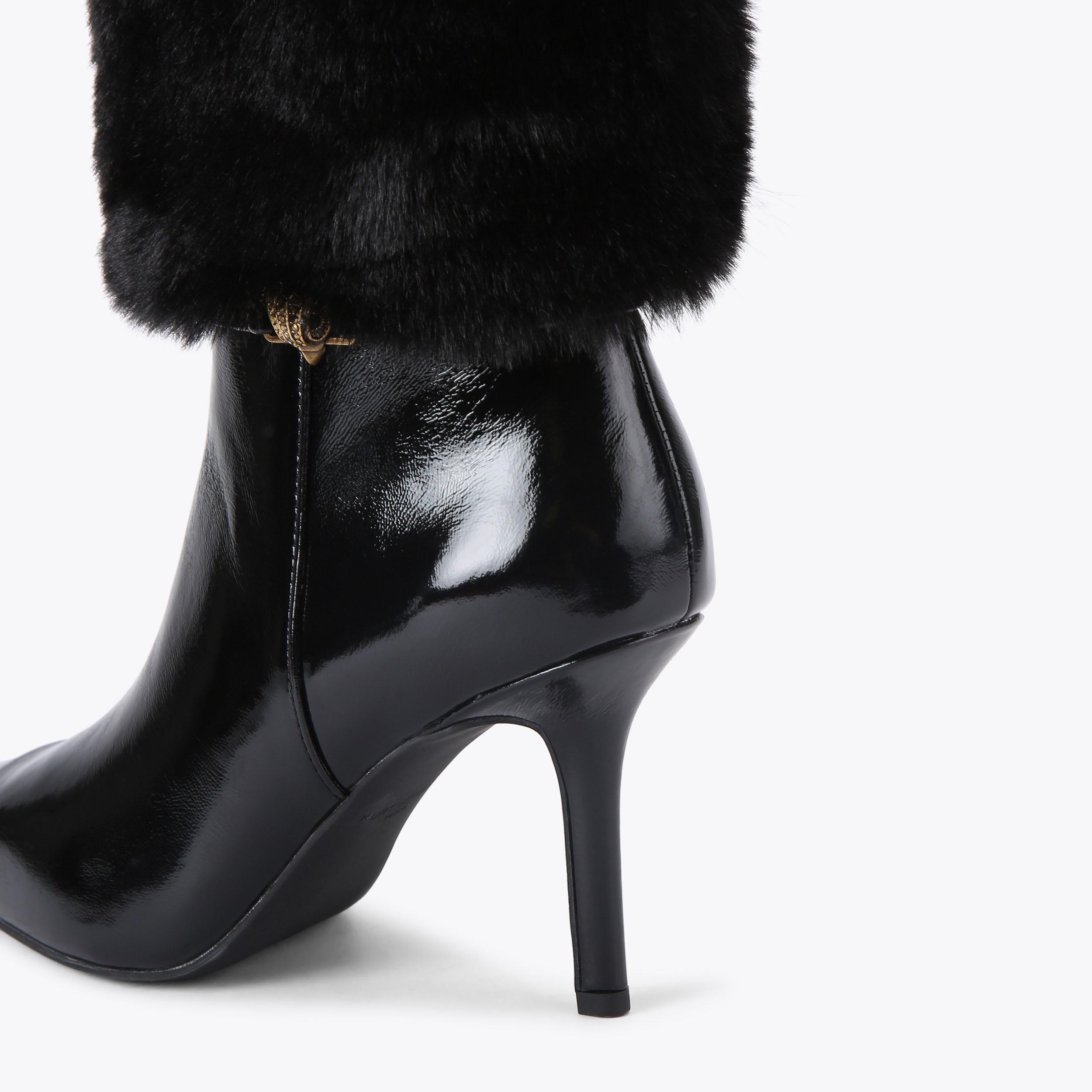 極美品✨L'Appartement 別注 BRENTA Cover Boots KENSINGTON KNEE BOOT 85 Black Faux Fur Knee High Boot by