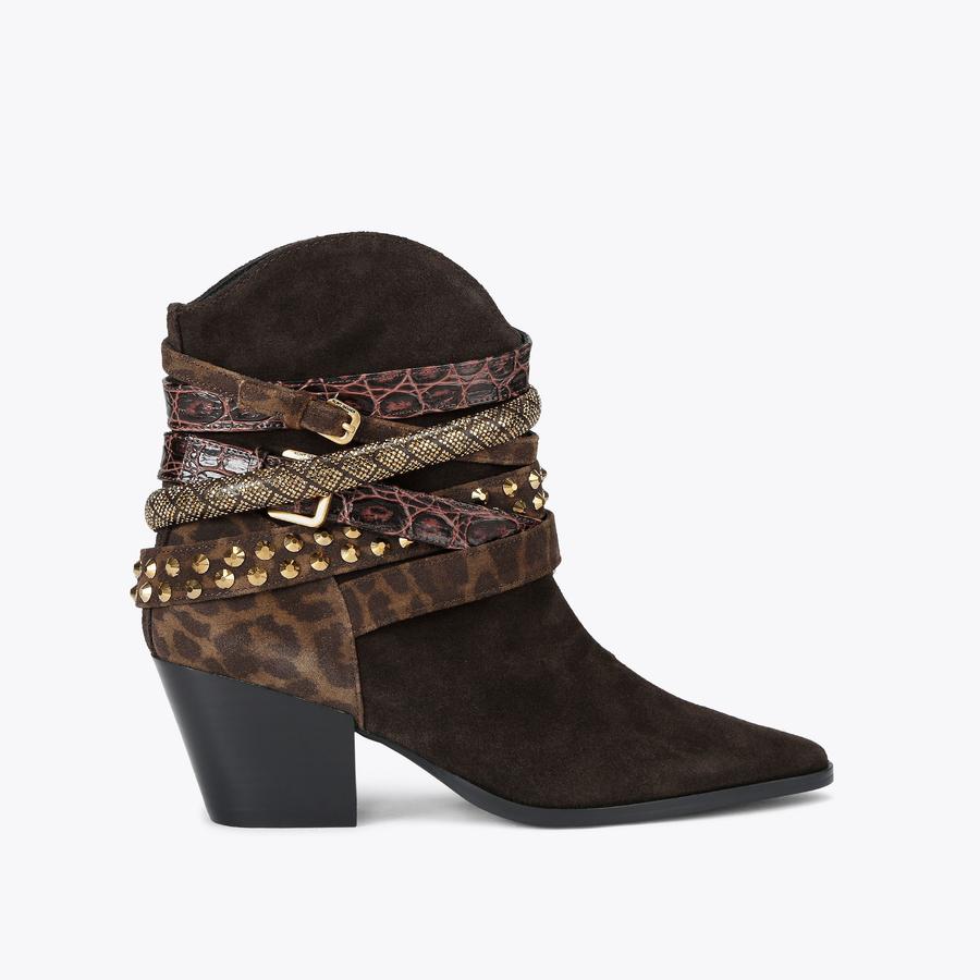 Kurt Geiger West Leather Lace up Boots Kurt Geiger Western Fringe Boots - Black - 25% Off  main image 2
