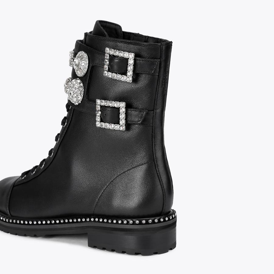 Stoop Combat Boot Black Leather | Kurt Geiger