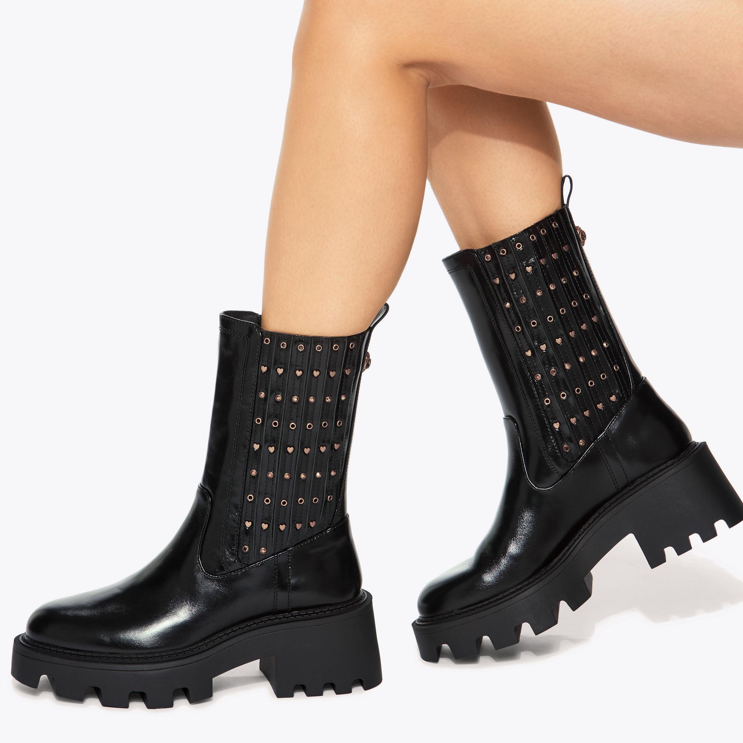 STUD CHELSEA ANKLE BOOT Black Studded Ankle Combat Boot by  display picture 2