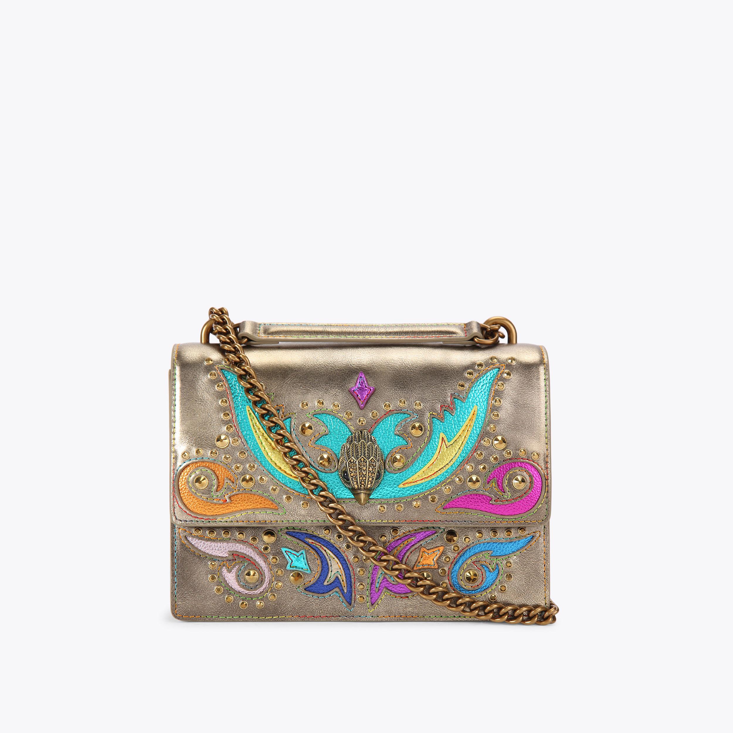 SHOREDITCH WESTERN XB Bronze Leather Shoulder Purse by KURT GEIGER