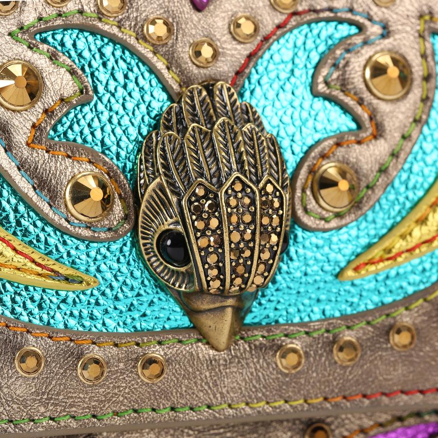 SHOREDITCH WESTERN XB Bronze Leather Shoulder Purse by KURT GEIGER