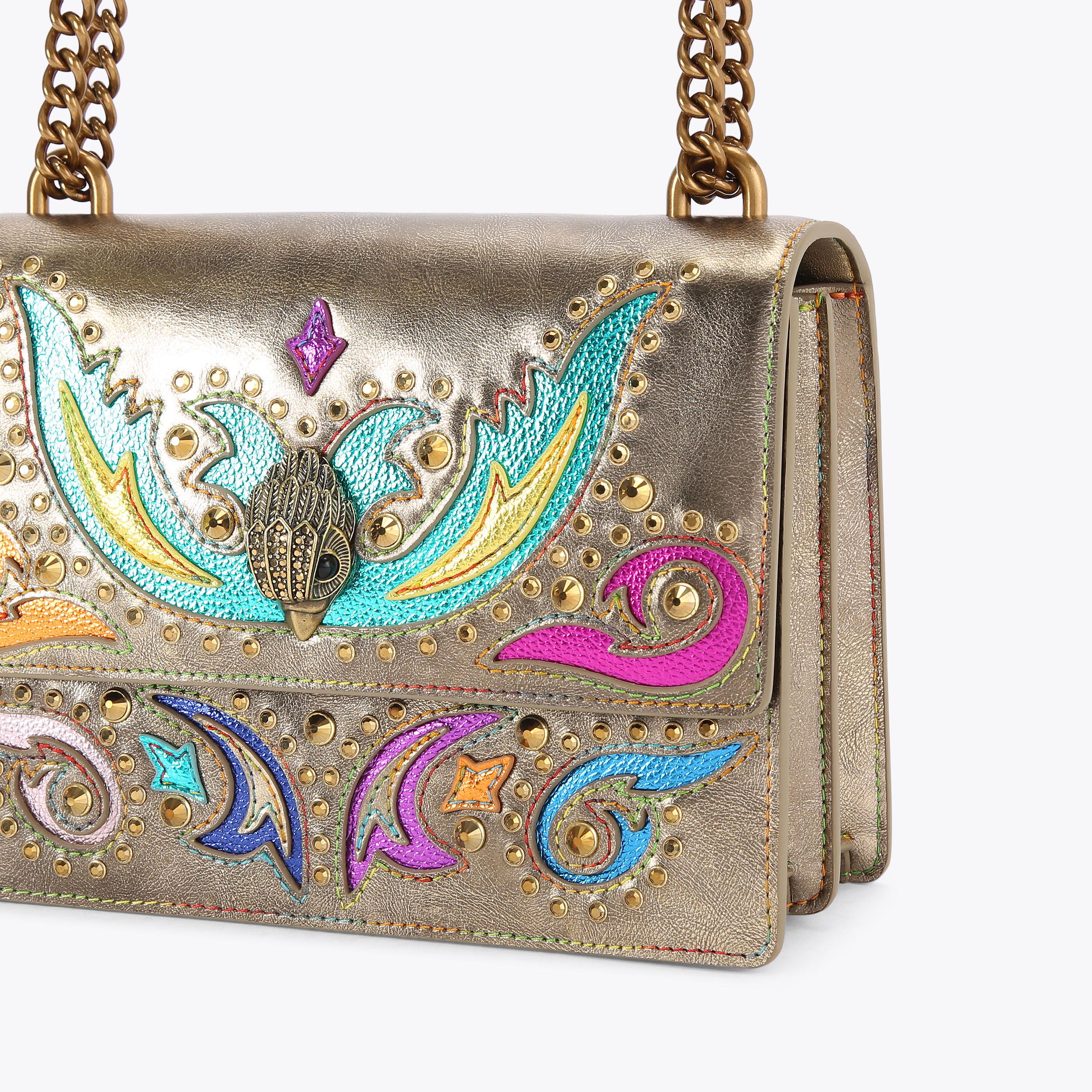 SHOREDITCH WESTERN XB Bronze Leather Shoulder Purse by KURT GEIGER
