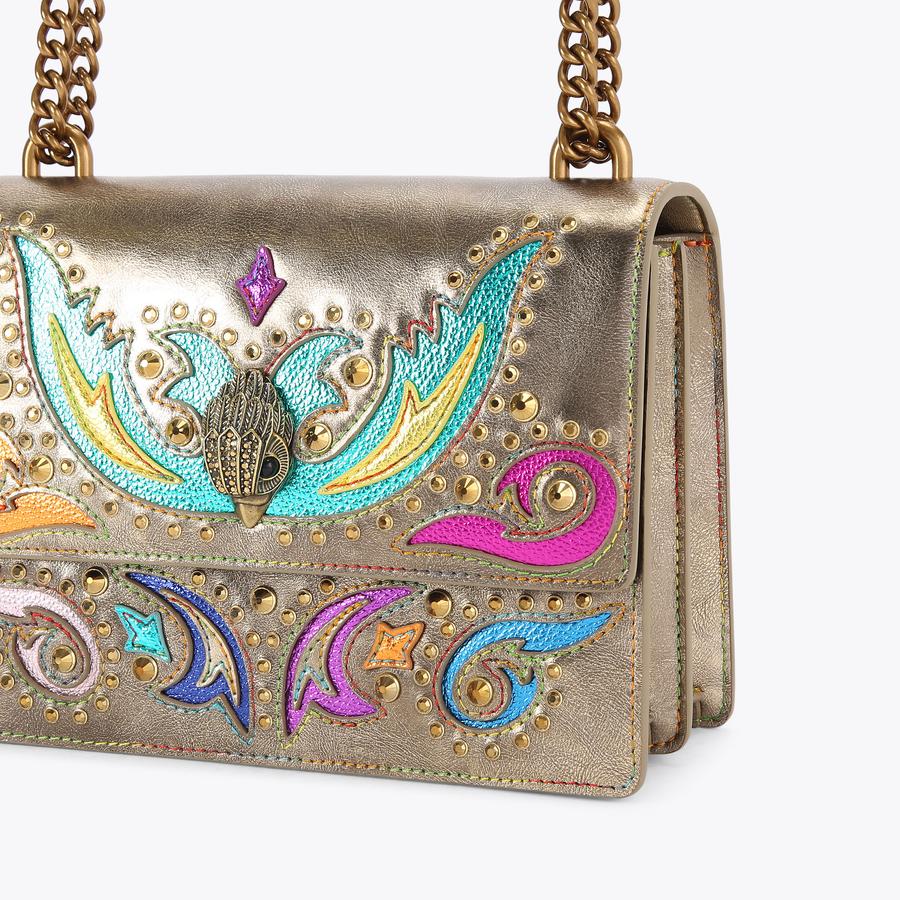 SHOREDITCH WESTERN XB Bronze Leather Shoulder Purse by KURT GEIGER