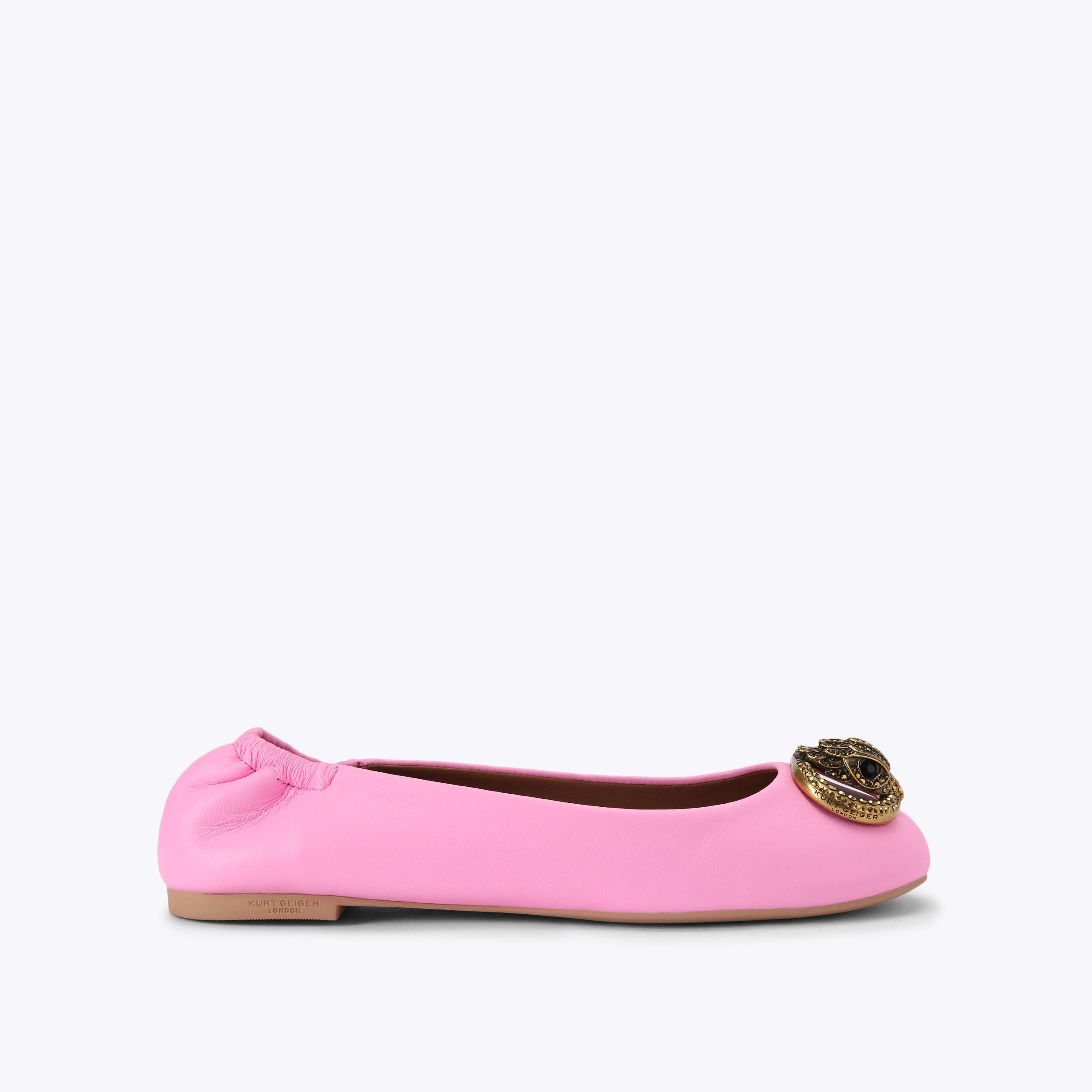 CHELSEA BALLERINA Pink Leather Ballet Flat by Kurt Geiger London