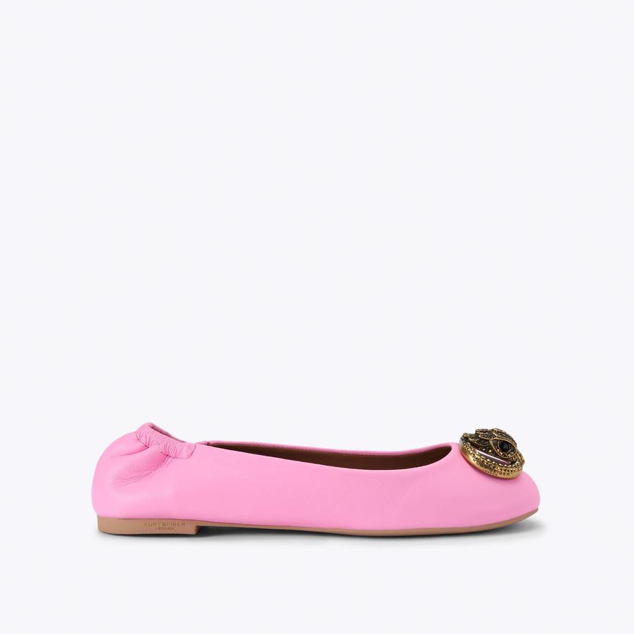 CHELSEA BALLERINA Pink Leather Ballet Flat by Kurt Geiger London