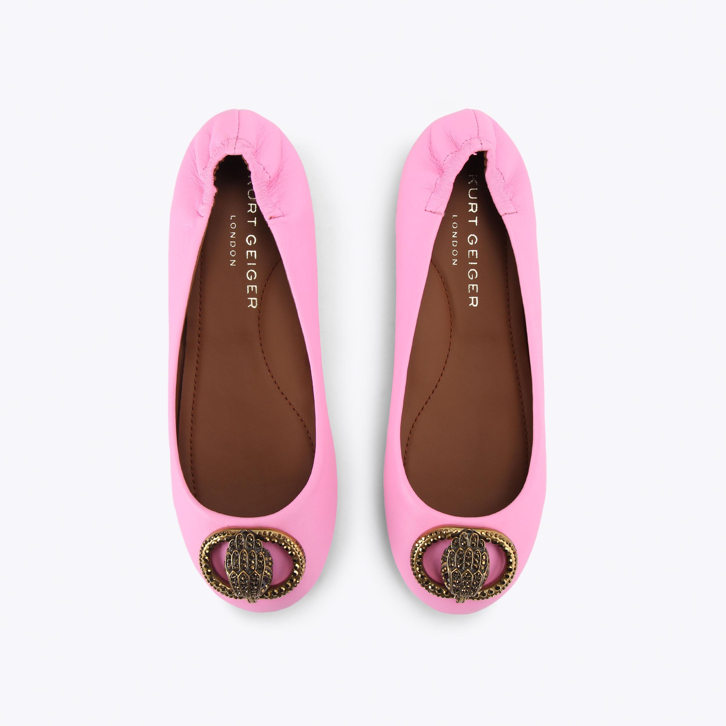 CHELSEA BALLERINA Pink Leather Ballet Flat by Kurt Geiger London