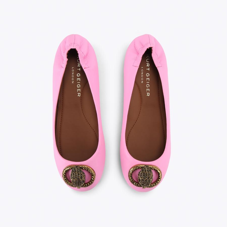 CHELSEA BALLERINA Pink Leather Ballet Flat by Kurt Geiger London