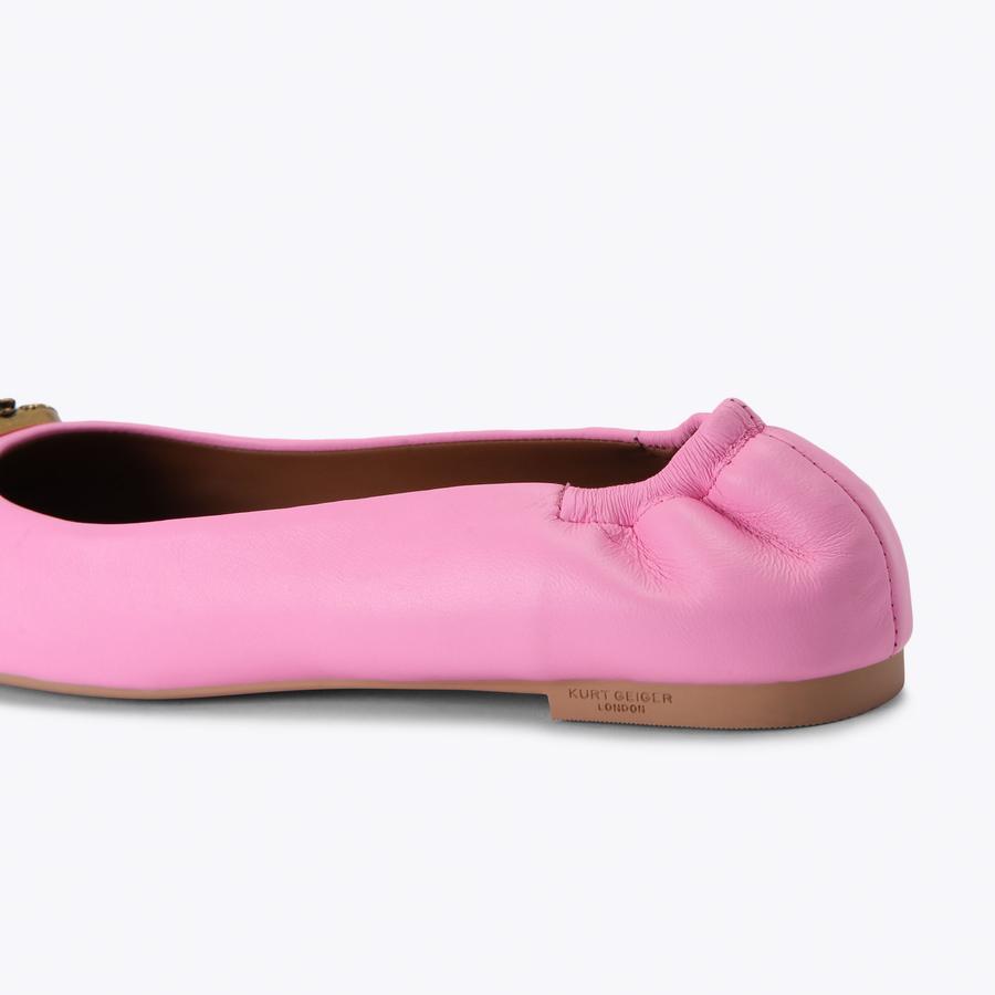 CHELSEA BALLERINA Pink Leather Ballet Flat by Kurt Geiger London