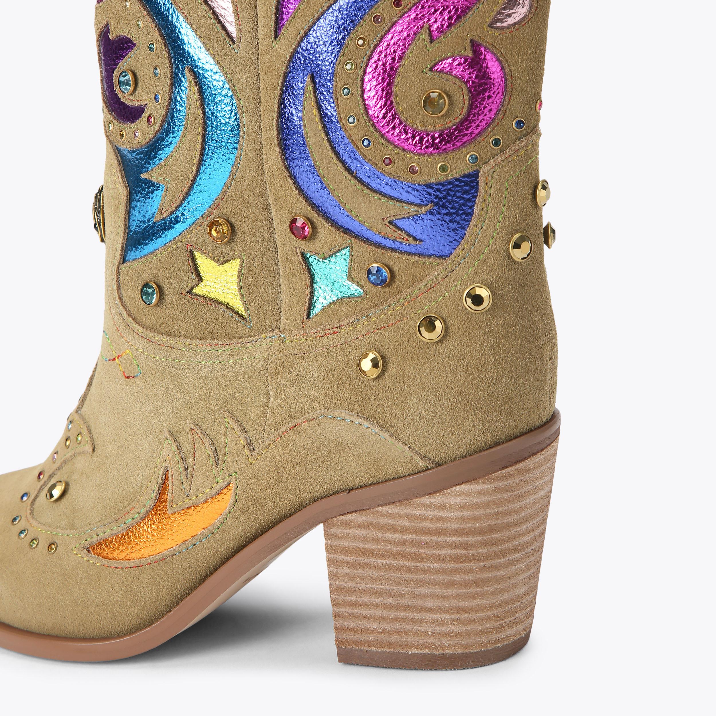 G0128-14★良品 CD カントリー系22点　COUNTRY&WESTERN KENSINGTON COWBOY BOOT Camel Suede Leather Cowboy Boot by Kurt