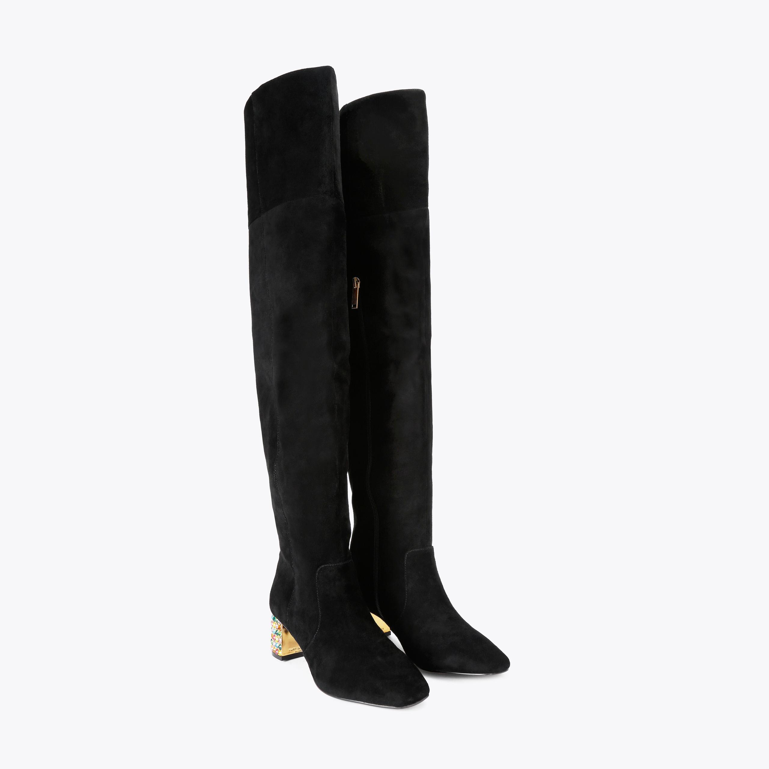 Chelsea Block Knee High Suede Boots | Kurt Geiger display picture 3