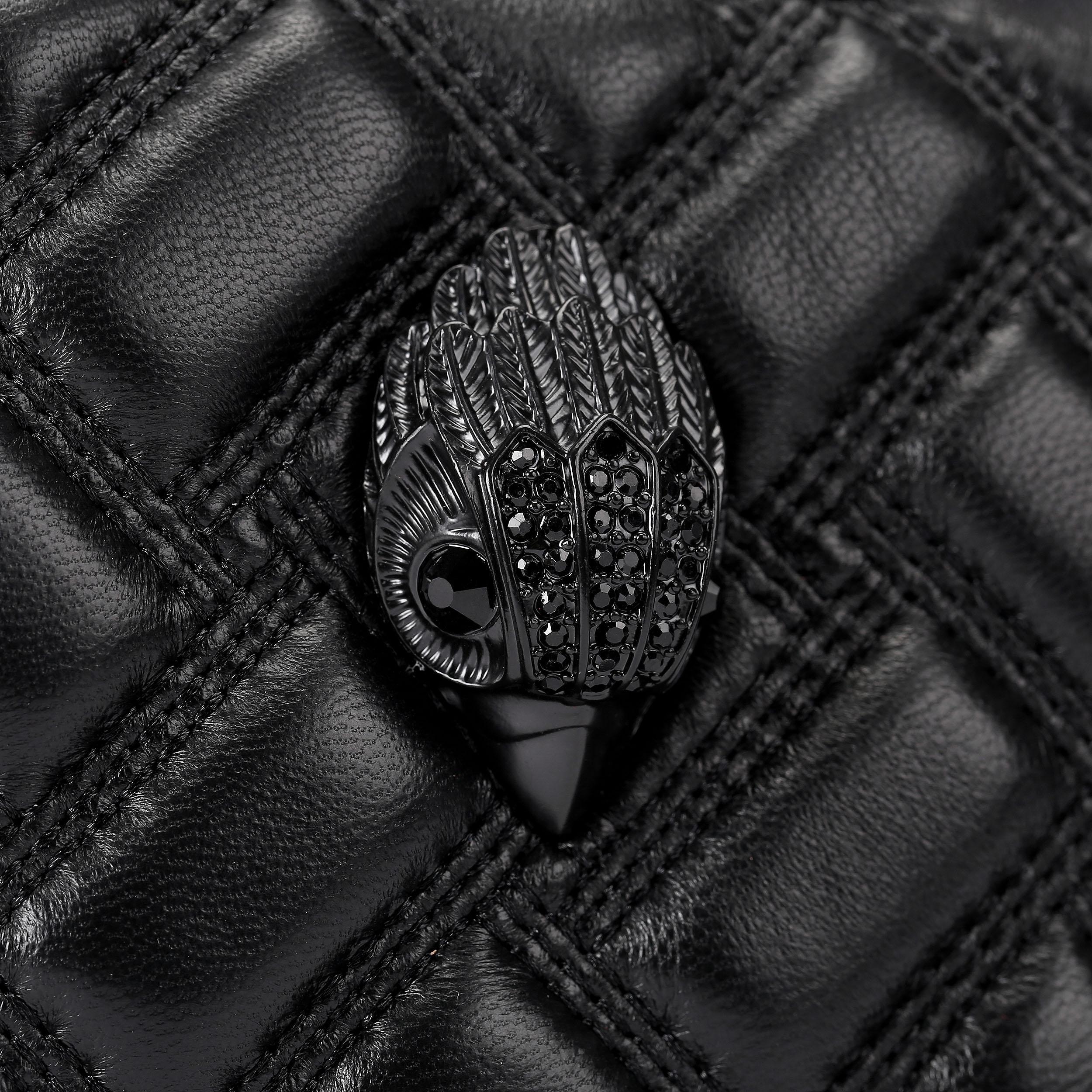 KENSINGTON OVAL CAMERA DR Black Leather Cross Body Camera Bag by