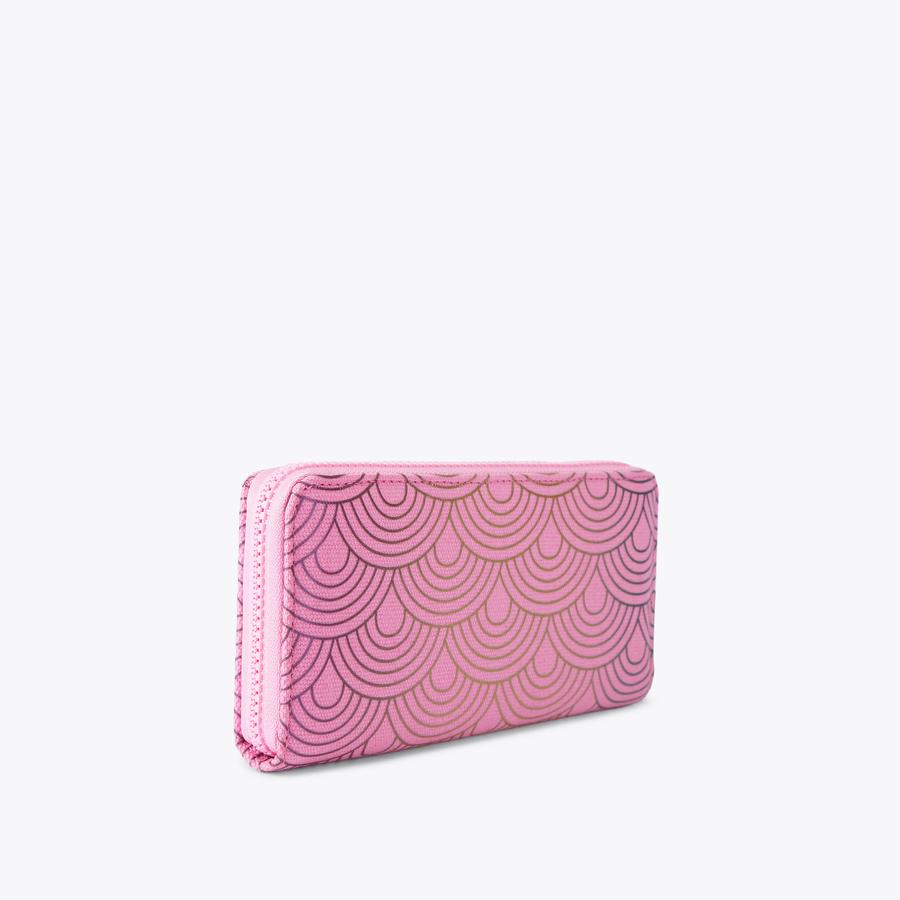WALLET bag＋POCKET shoulder／グレー×ネオンピンク NWT Coach Wavy Zip Card Case In Coachtopia Leather Key Ring Bright